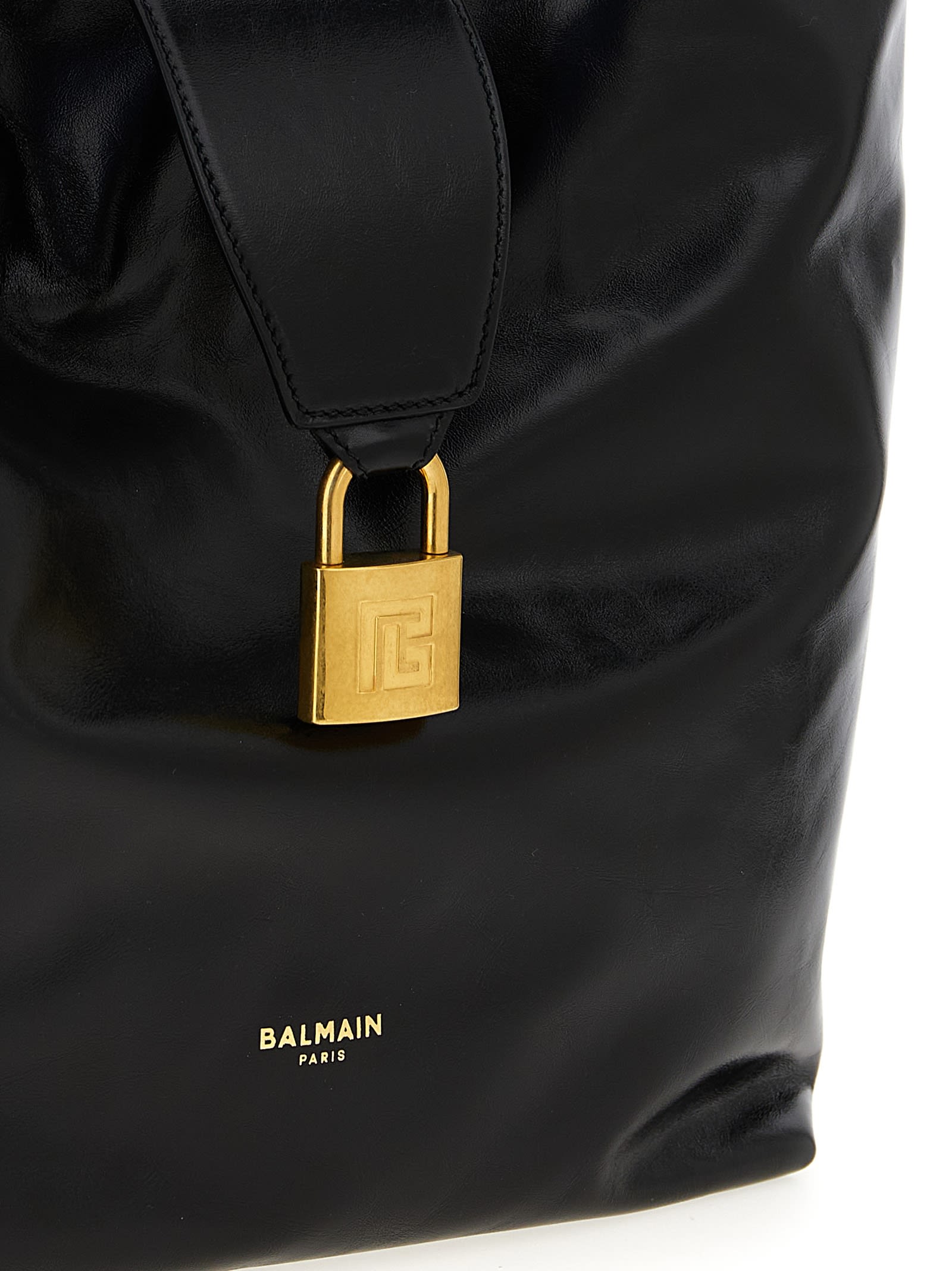 Balmain Sync Hobo Shoulder Bag In Black