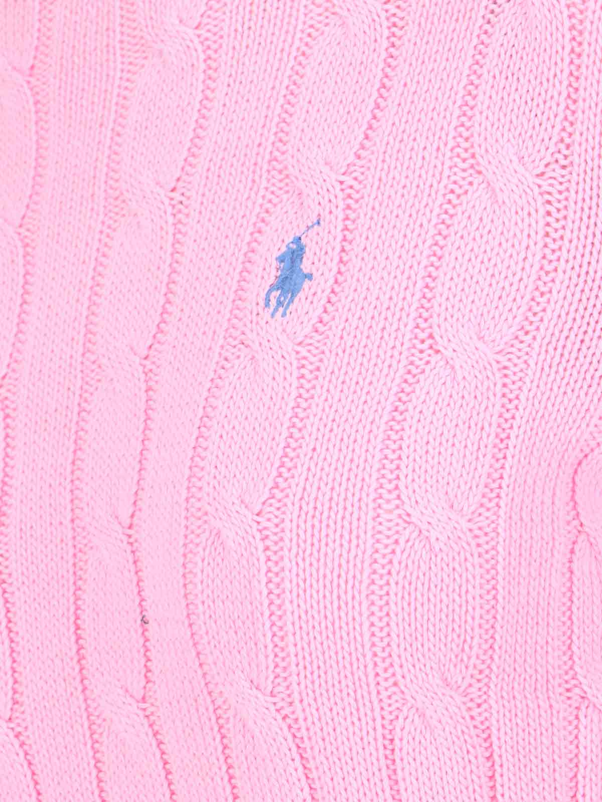 Ralph Lauren Heritage-inspired Cable Knit Jumper In Pink