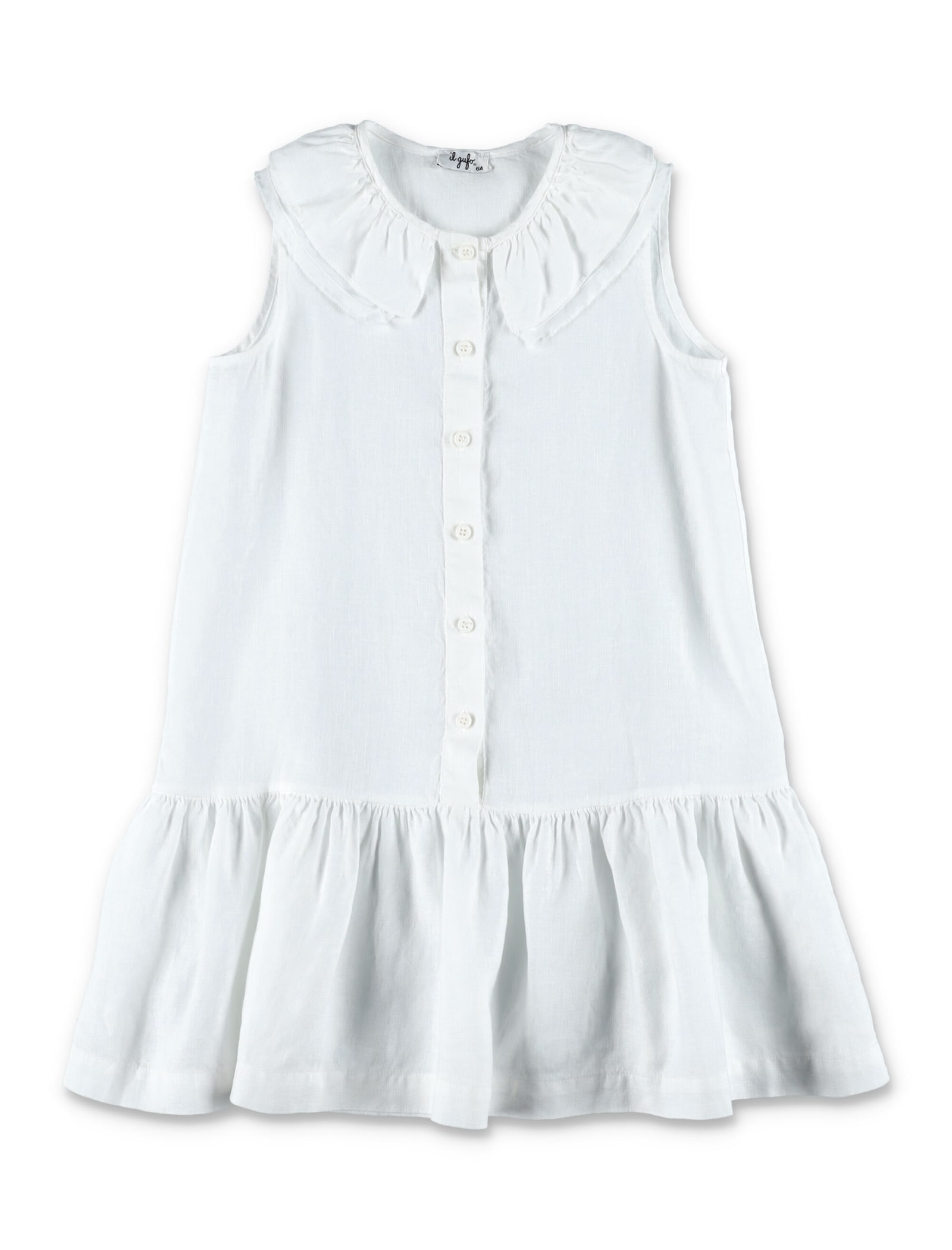 Shop Il Gufo Linen Dress In White