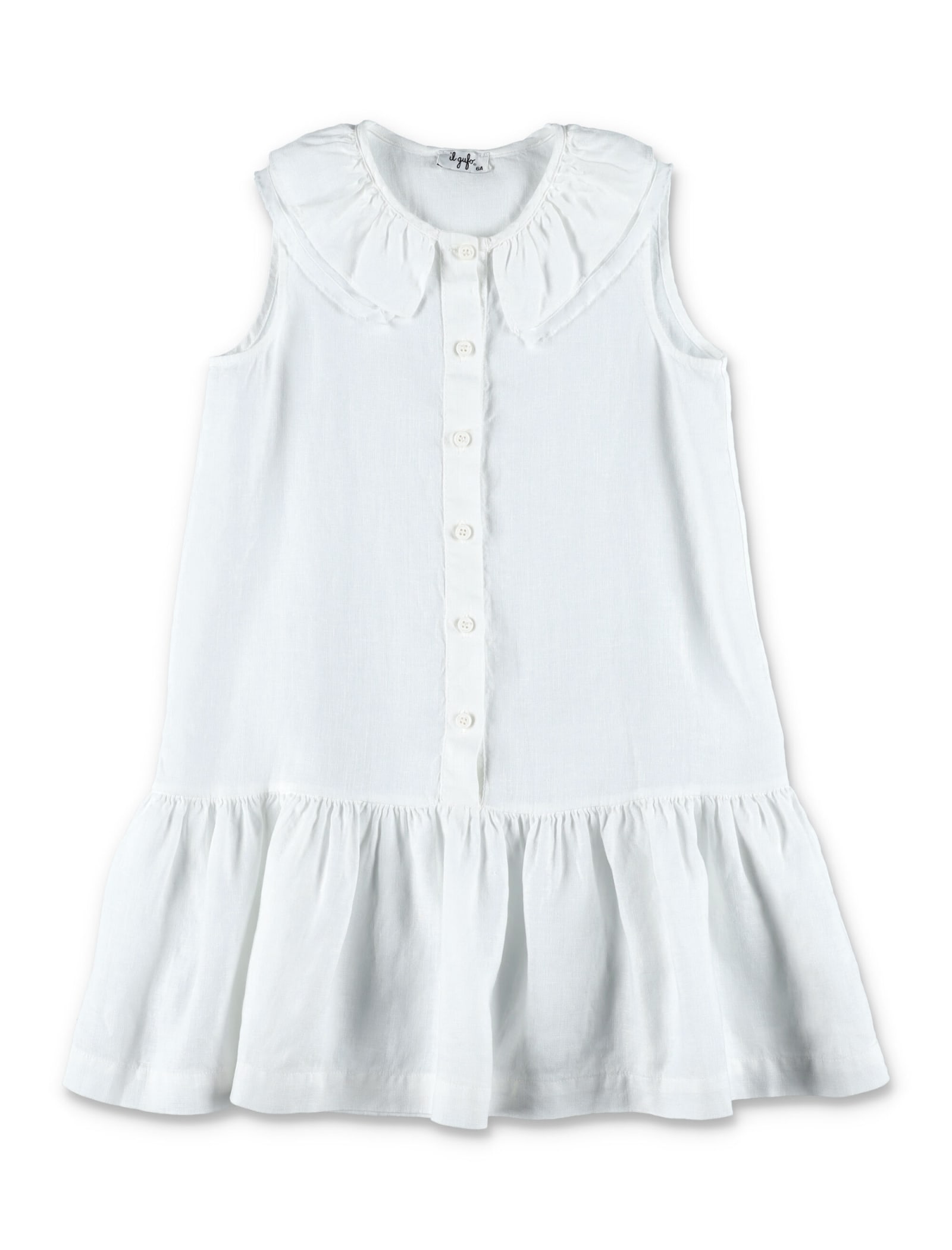 Il Gufo Kids' Linen Dress In White