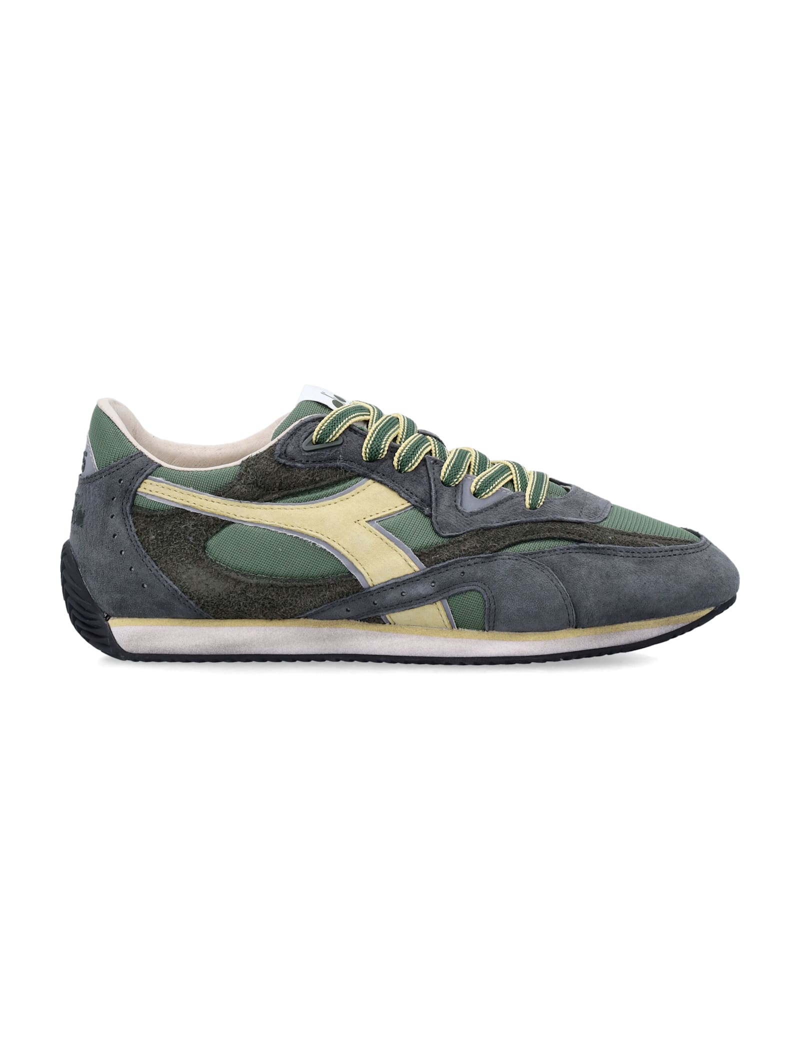 Diadora Heritage Equipe Revenge Used Sneakers In Suede With Vintage Effect In Green