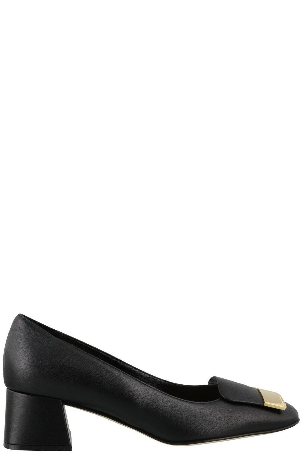 Shop Sergio Rossi Sr1 Square Toe Pumps In Black