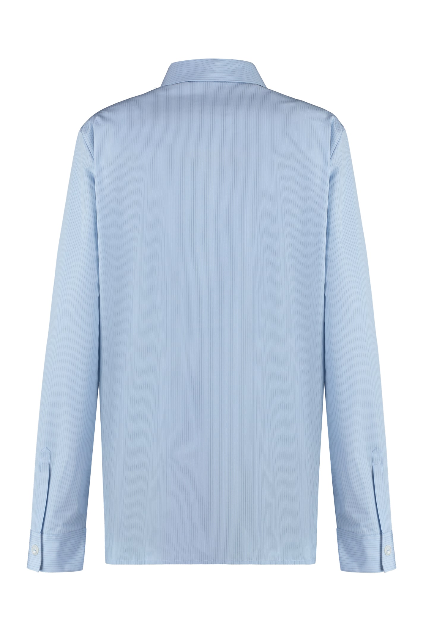 Shop Jil Sander Striped Cotton Shirt In Light Blue