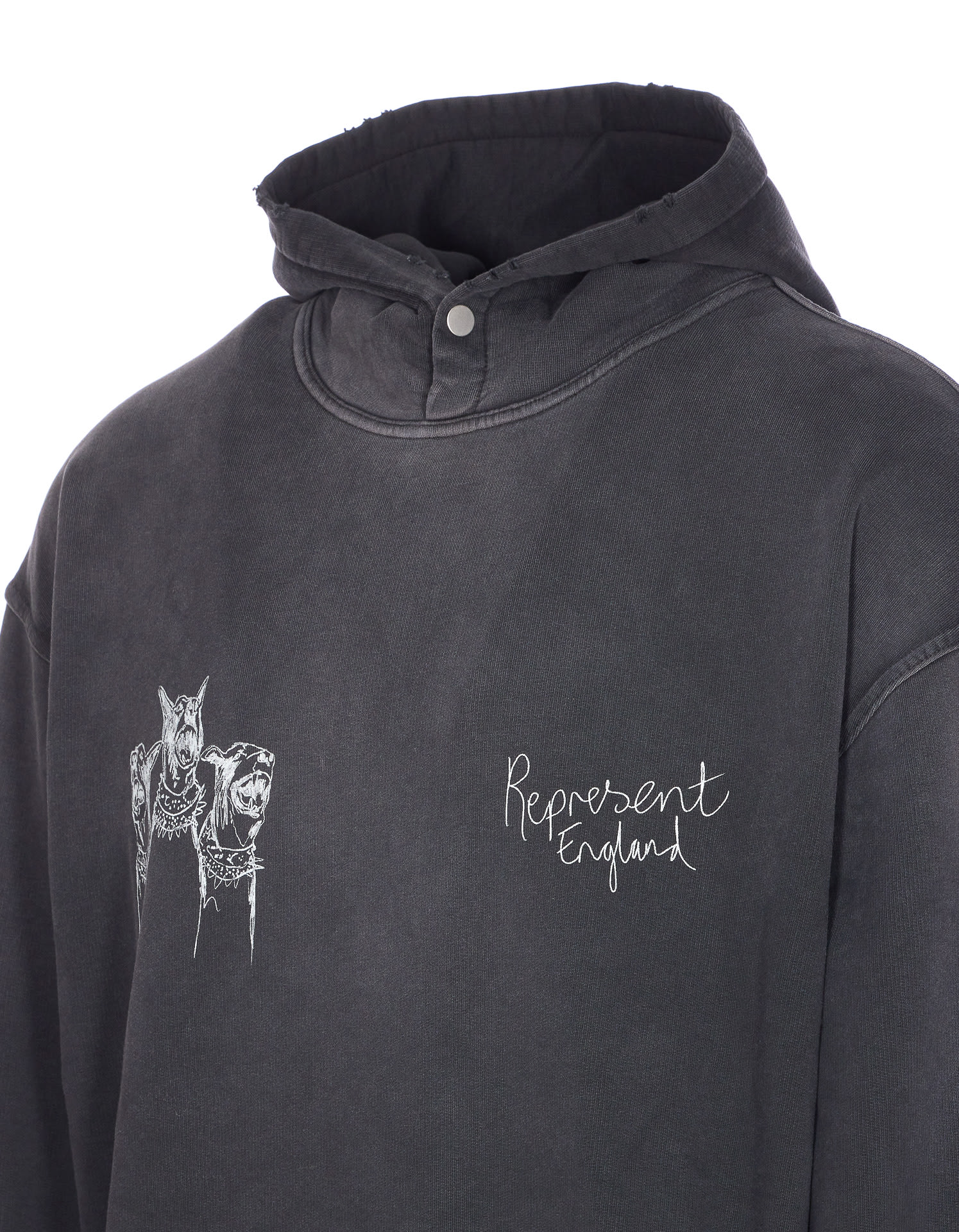 Represent Felpa Thoroughbred Dogs Oversize In Cotone Nero Uomo In Black