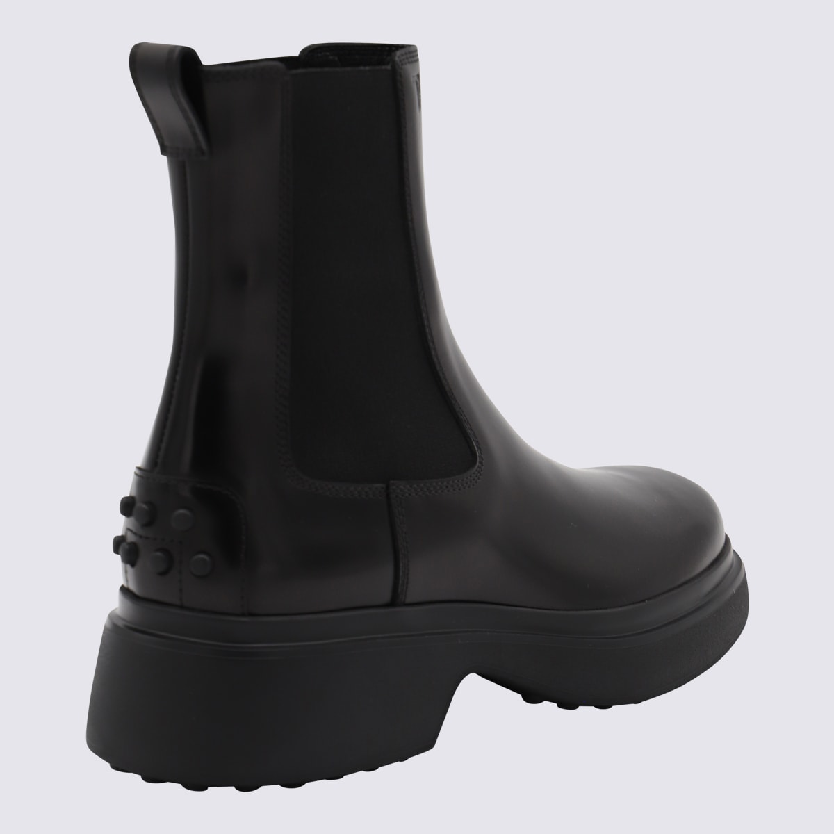 Tod's Black Leather Boots In Black