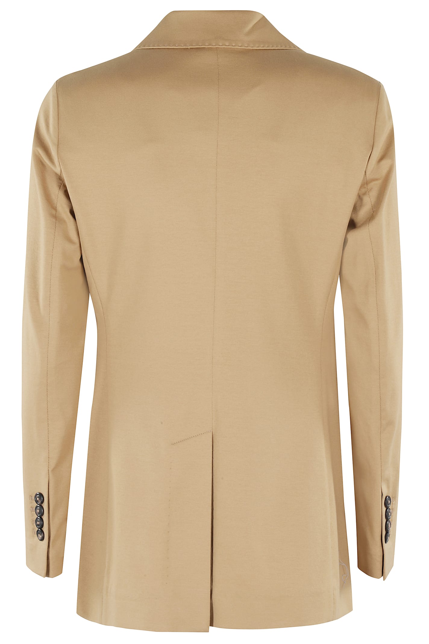 Circolo 1901 Chocolate Brown Double-breasted Floral Jacket With Dart Detailing For Women In Incense