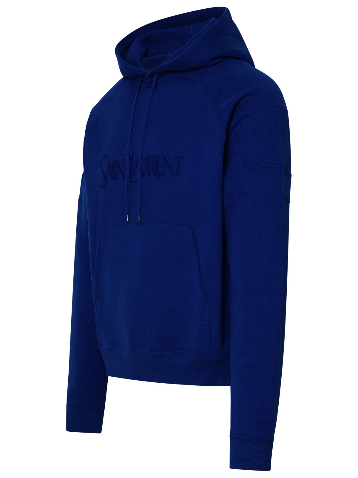 Shop Saint Laurent Blue Cotton Sweatshirt In White