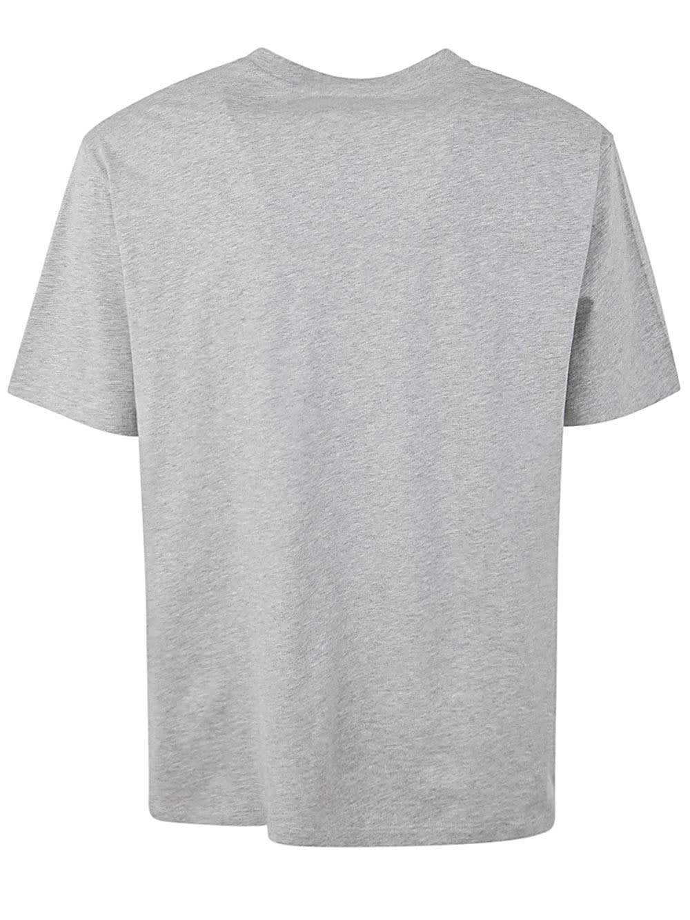 Shop Balmain Stitch Collar T-shirt Straight Fit In Ydu Gris Chiné Blanc