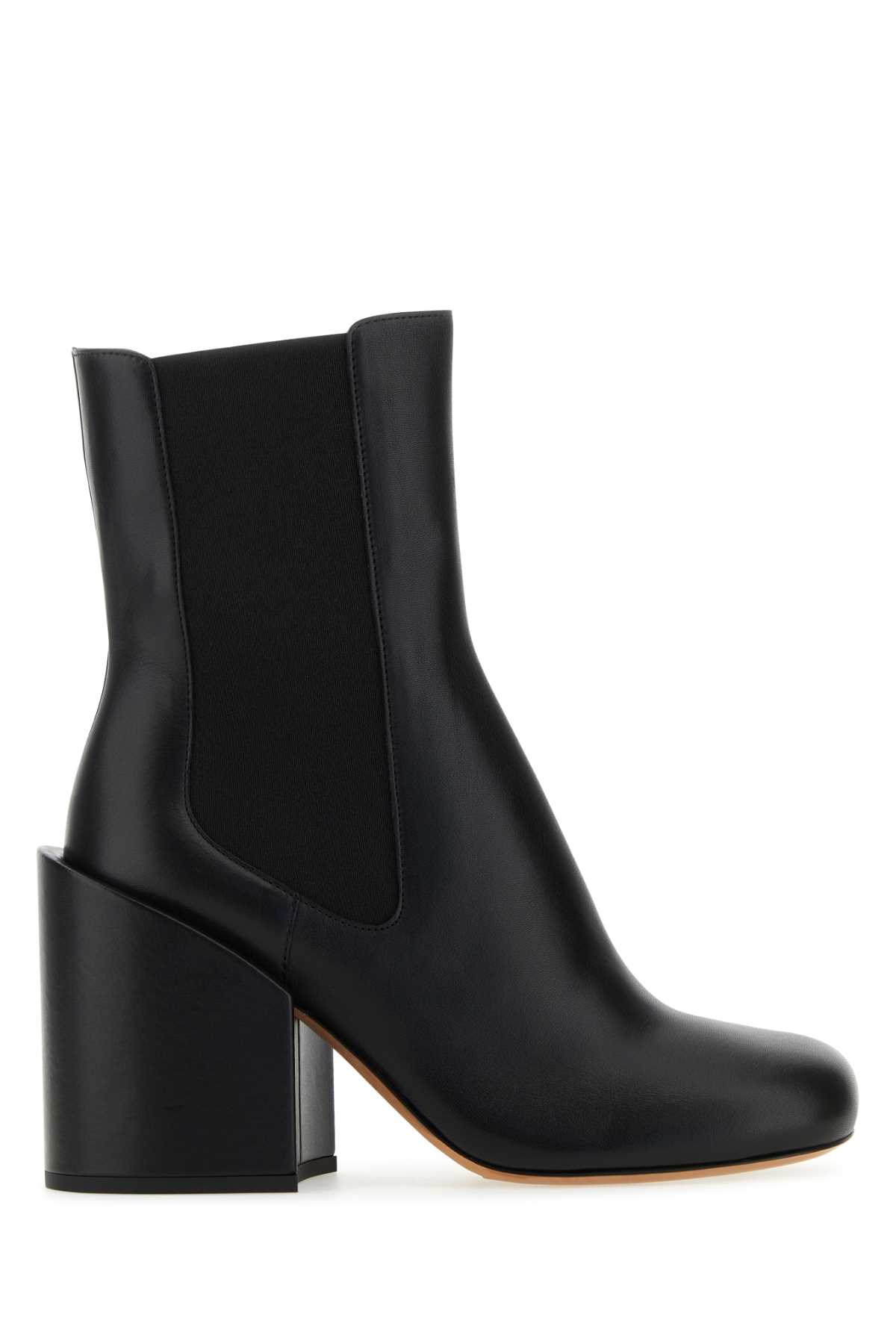 Black Leather Etra Ankle Boots