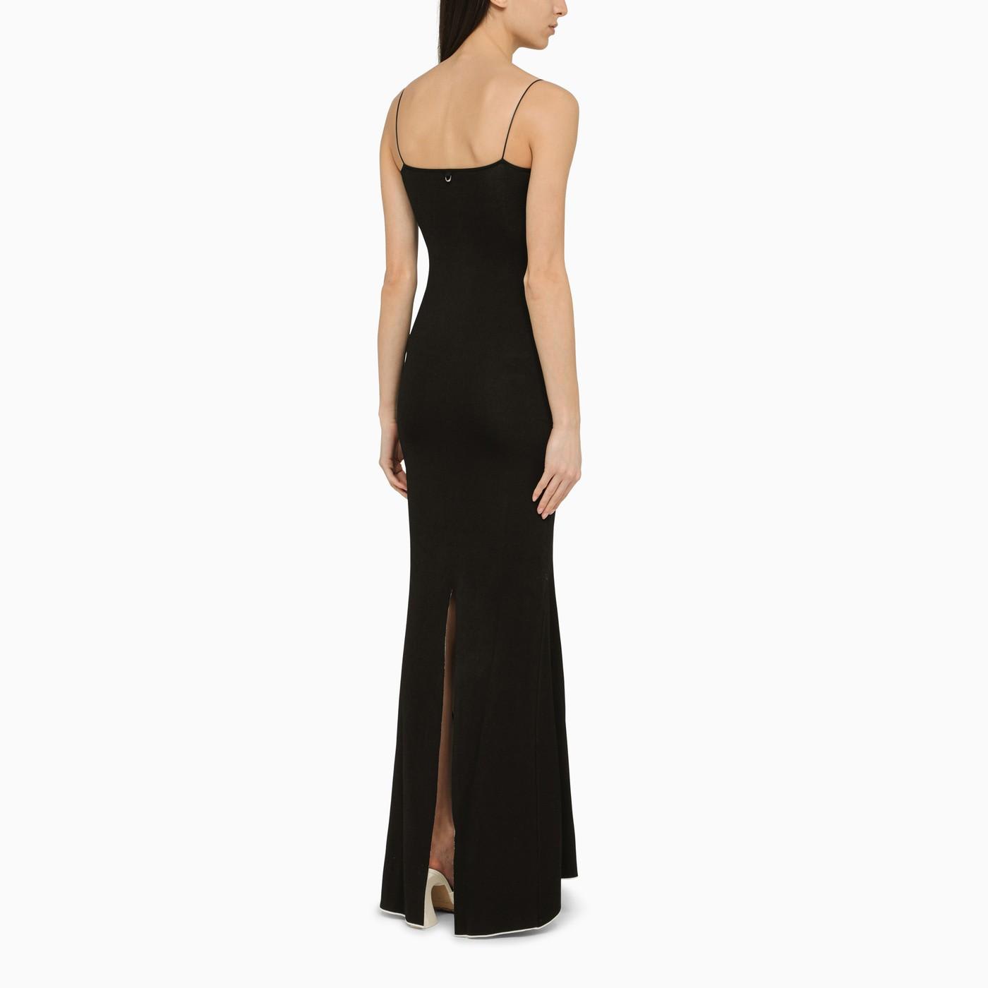 Shop Jacquemus Aro Black Viscose Long Dress