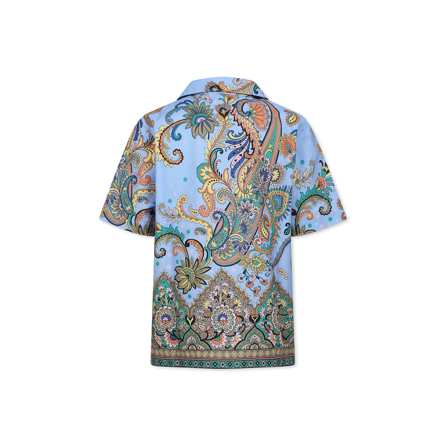 Shop Etro Light Blue Shirt For Boy With Paisley Print
