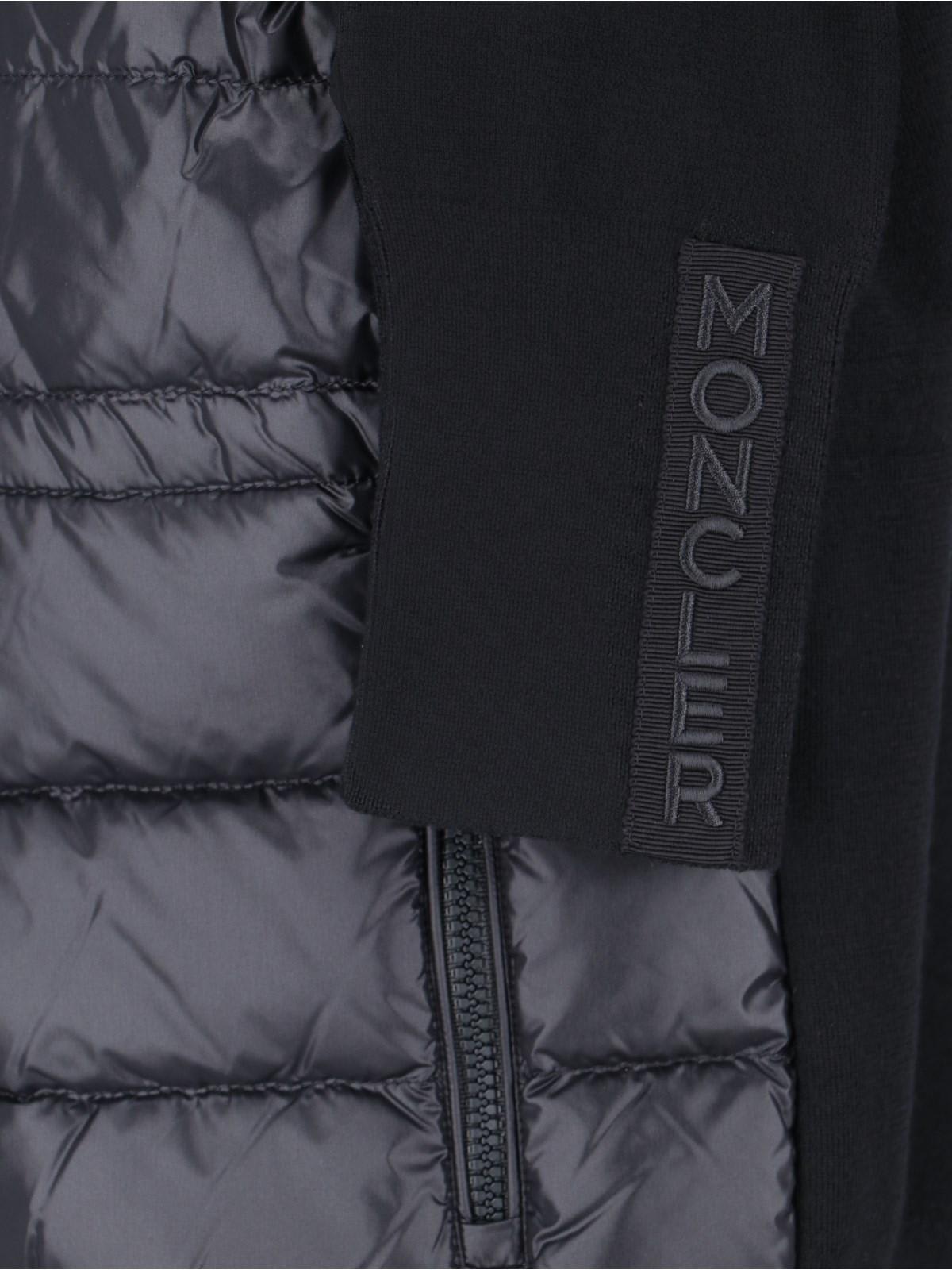 Shop Moncler Padded Zip Cardigan In Black