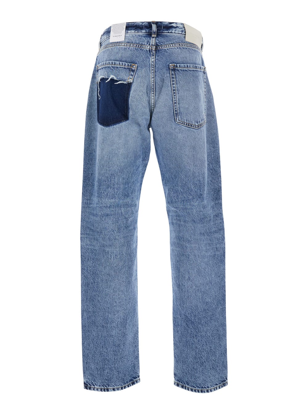Icon Denim Light Blue Jeans With Belt Loops And Logo Patch On The Rear In Denim Man In Light Blue