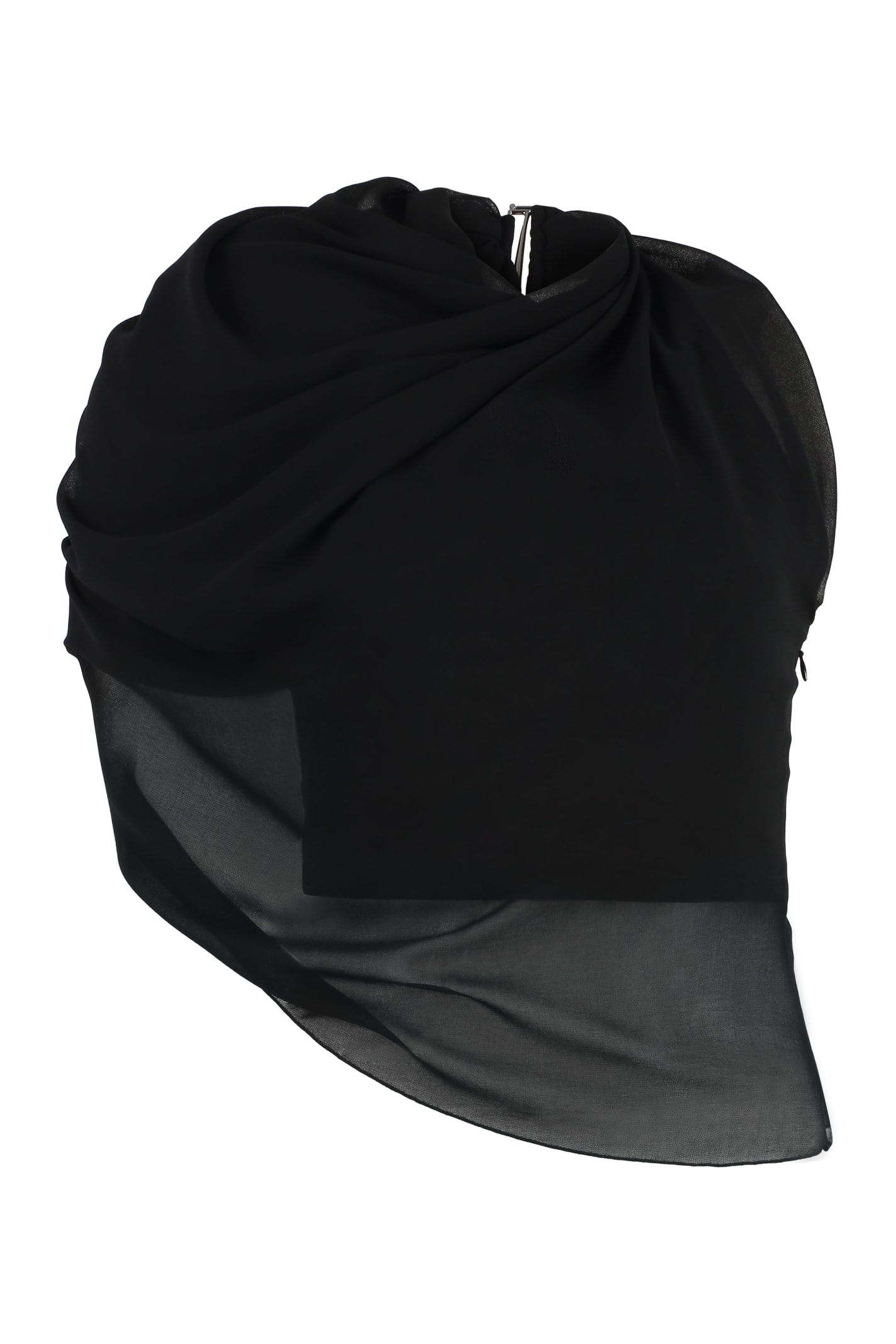 Jacquemus Le Haut Pablo Draped One-shoulder Top In Black