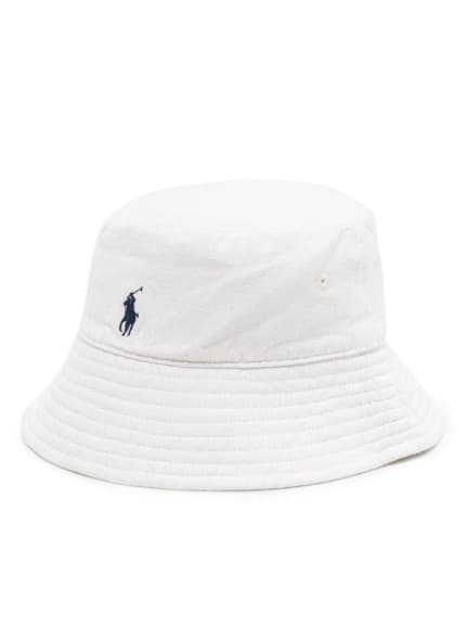Shop Polo Ralph Lauren Bucket Hat In Bianco