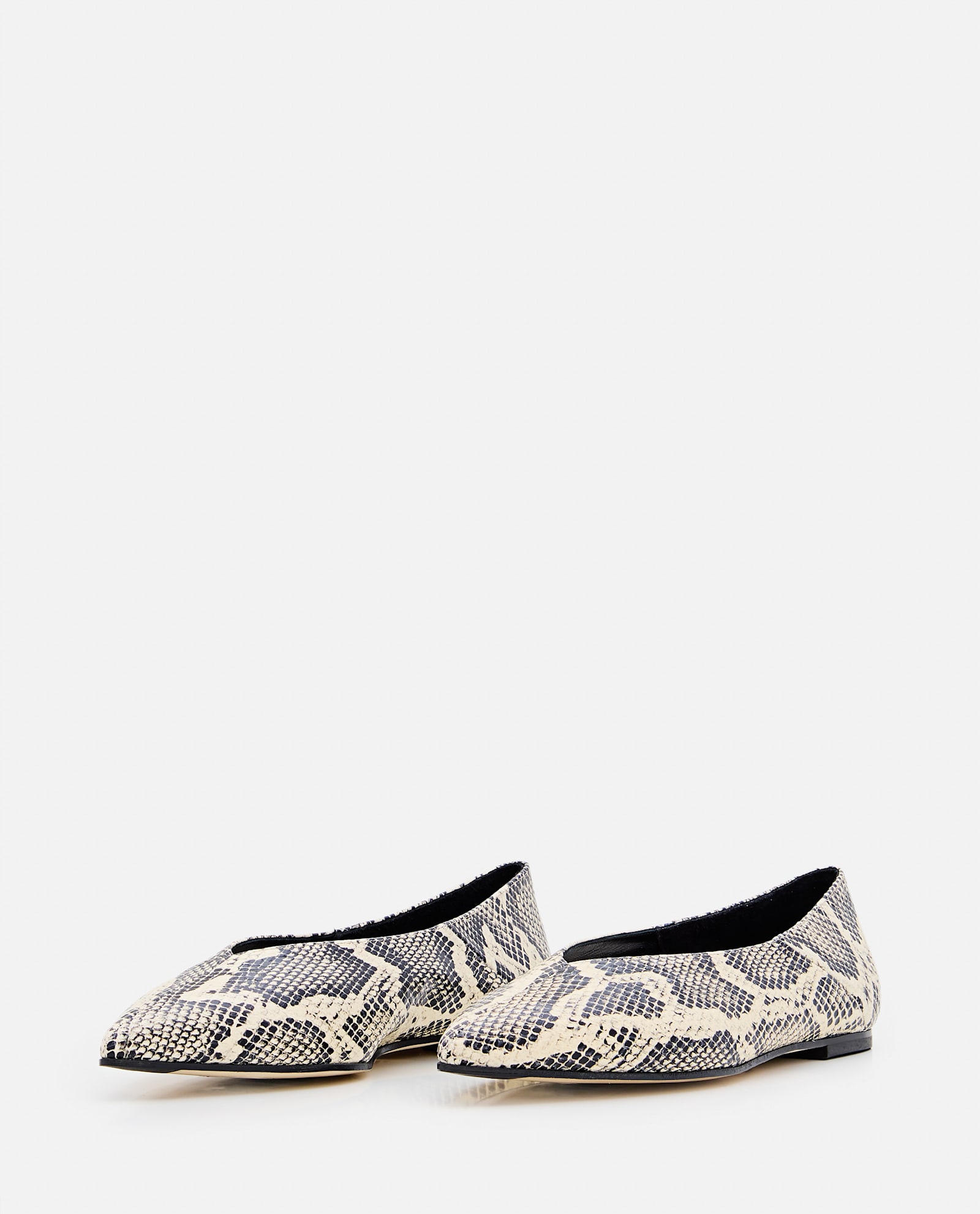 Aeyde Moa Snake Print Goat Leather Creamy Shoes In Beige