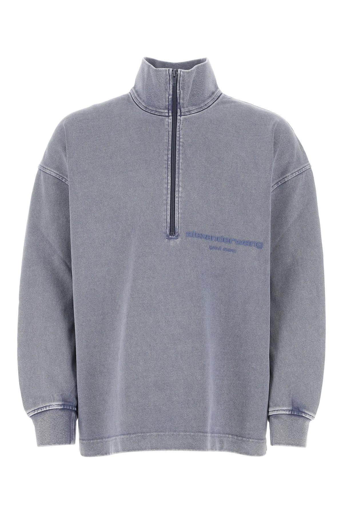 Alexander Wang Denim Blue Cotton Oversize Sweatshirt