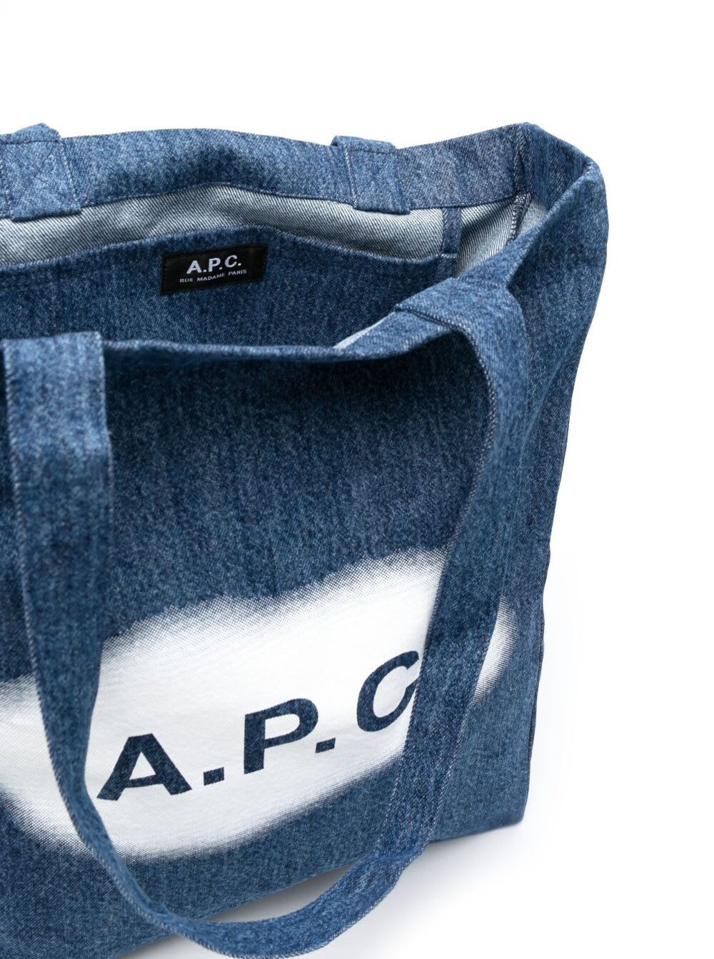 A.P.C. logo-print Denim Tote - Farfetch