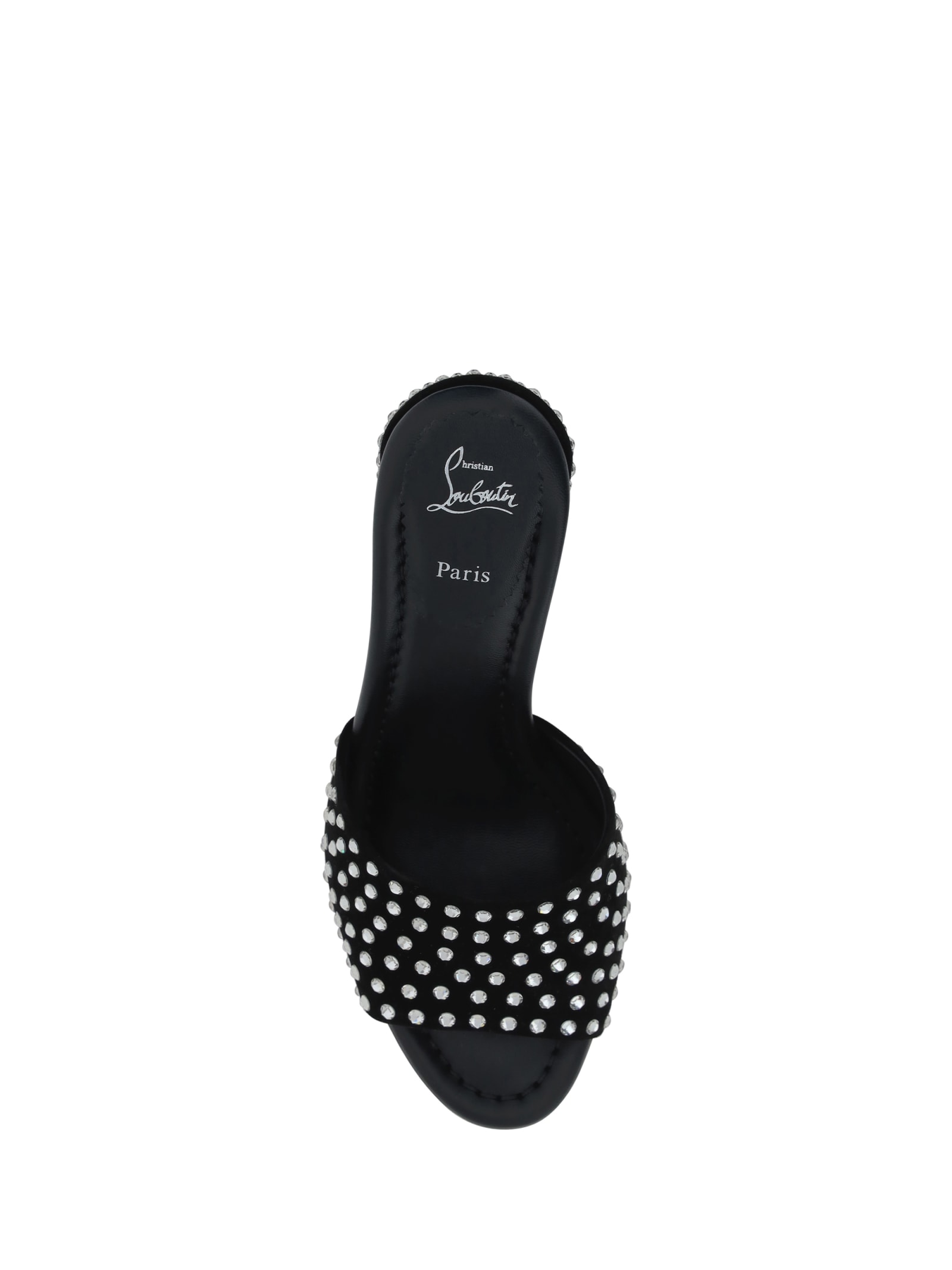 Shop Christian Louboutin Jane Strass Sandals In Black/cry
