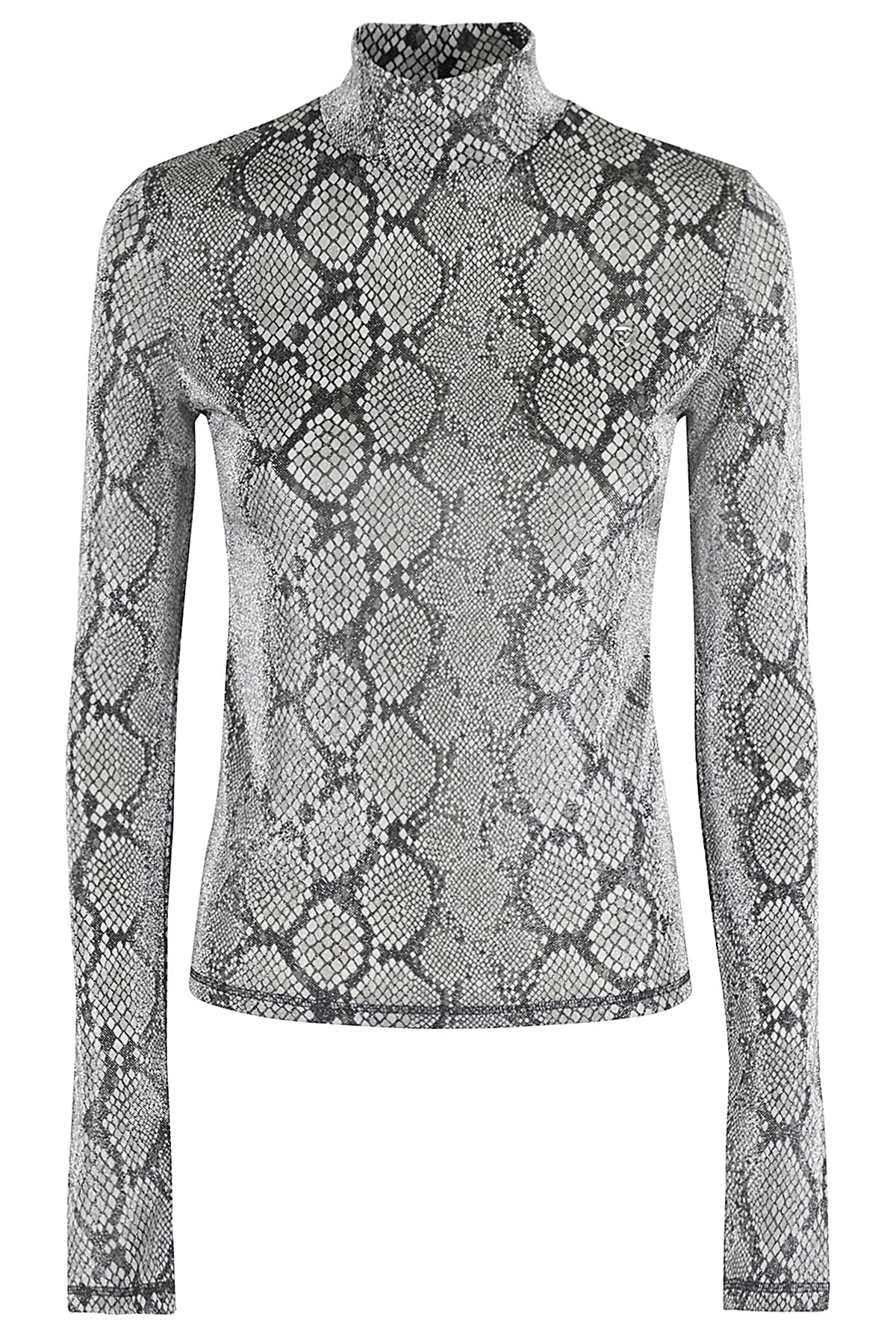 Shop Coperni Tight High Neck Top In Pri Print Snake