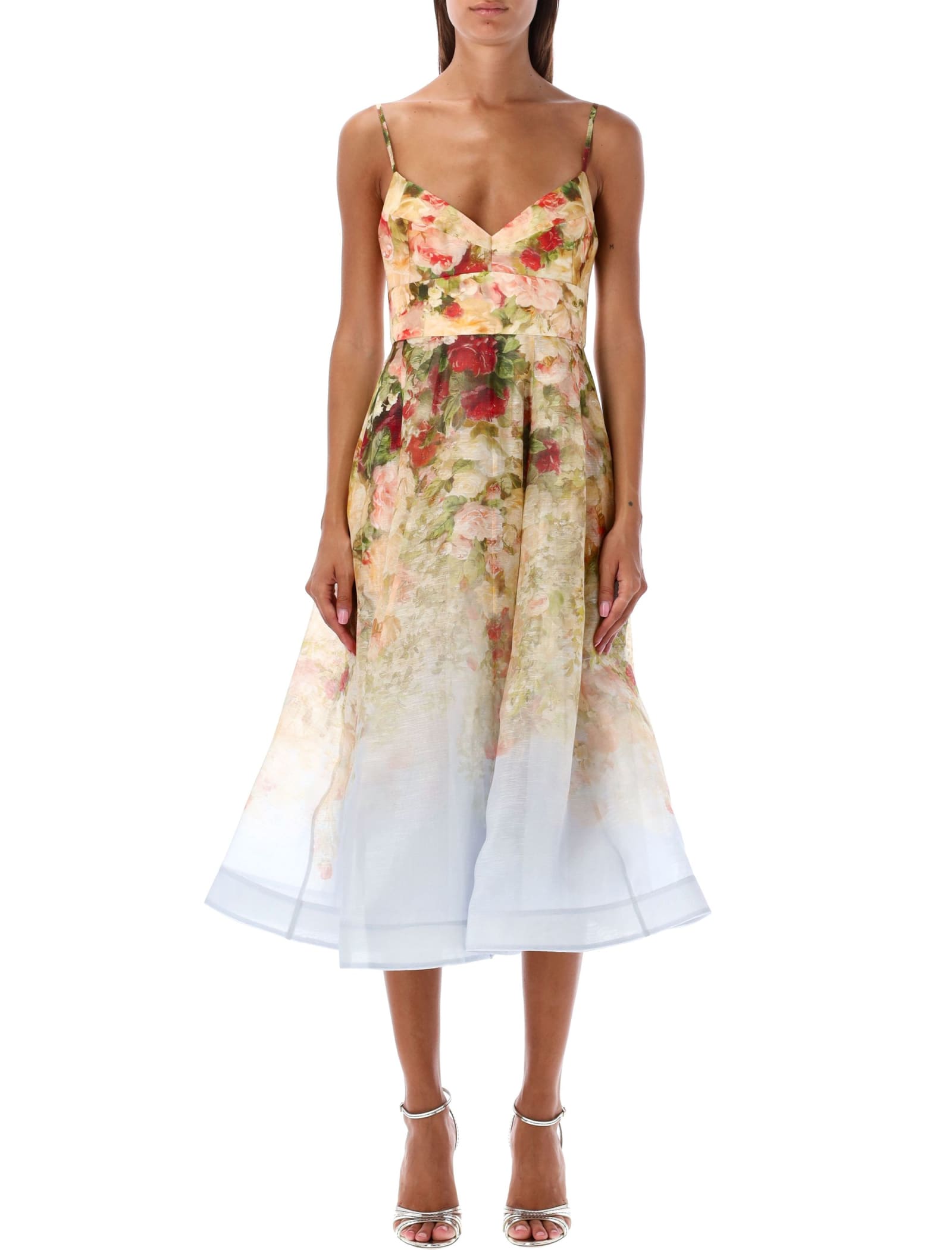 ZIMMERMANN LUMINOSITY PIC NIC MIDI DRESS