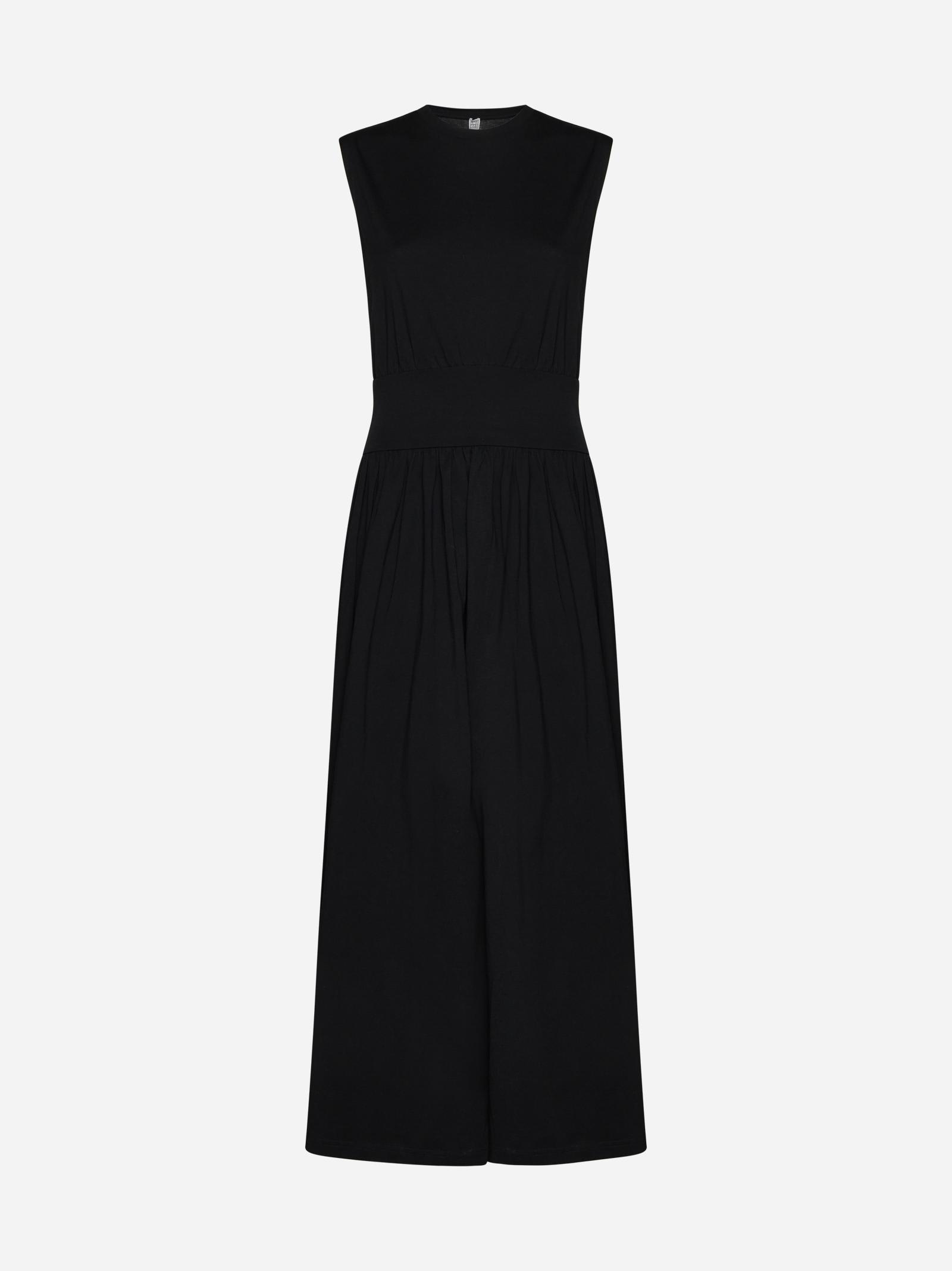 Totême Cotton Midi Dress In Black