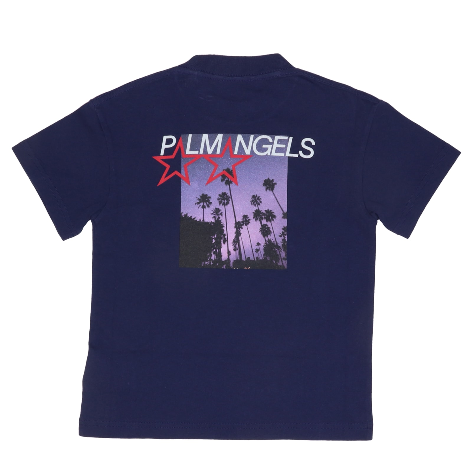 Shop Palm Angels Cotton T-shirt In Navy
