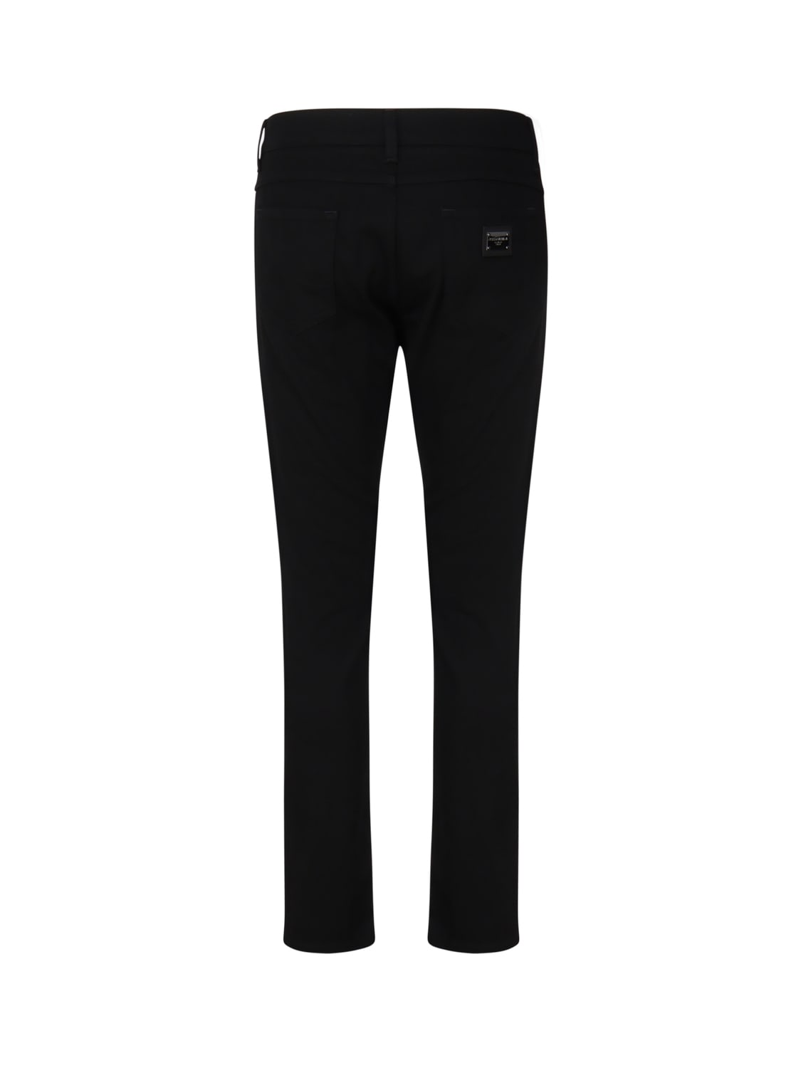 Shop Dolce & Gabbana Slim Five-pocket Model Jeans In Washed Black Stretch Denim