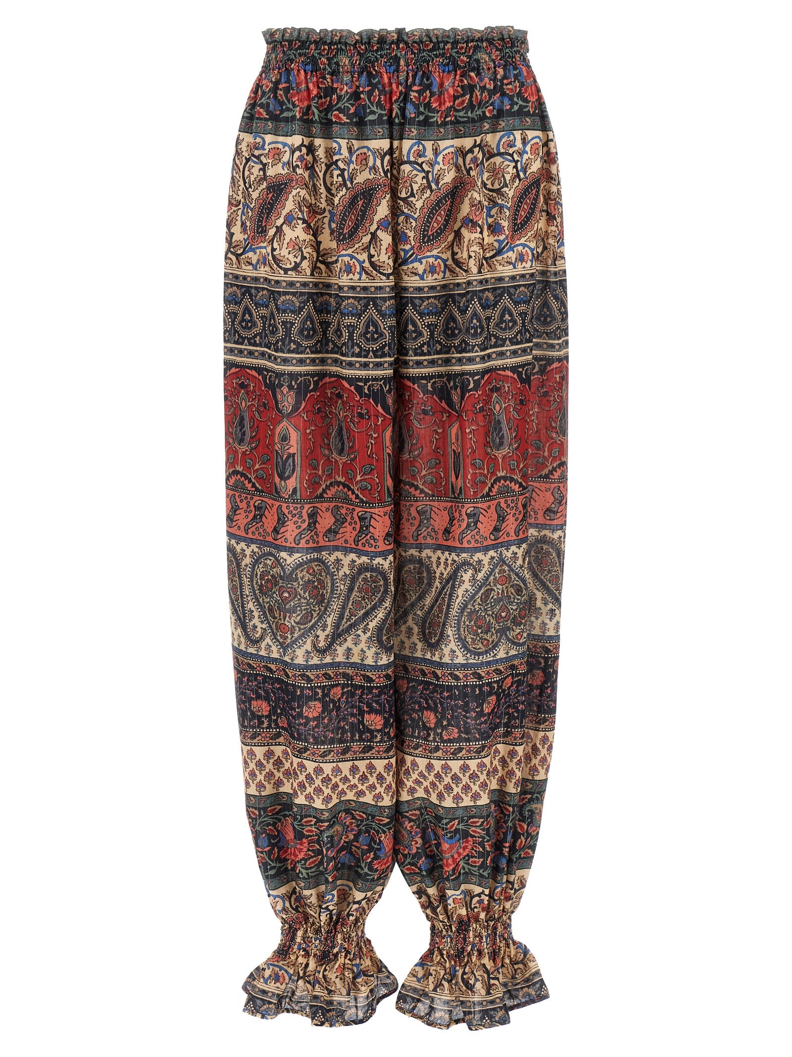 Valentino Garavani Cachemire Voyage Imaginaire Print Silk Georgette Pants