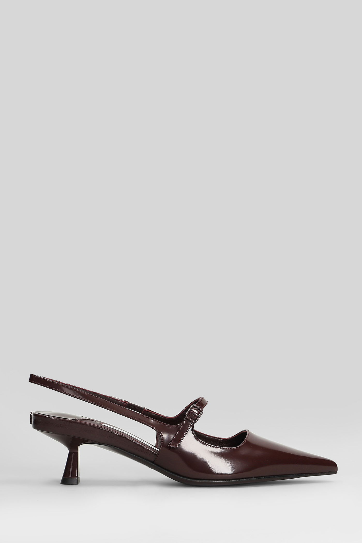 Jimmy Choo Didi 45 Slingback In Brushed Leather In Burgundy