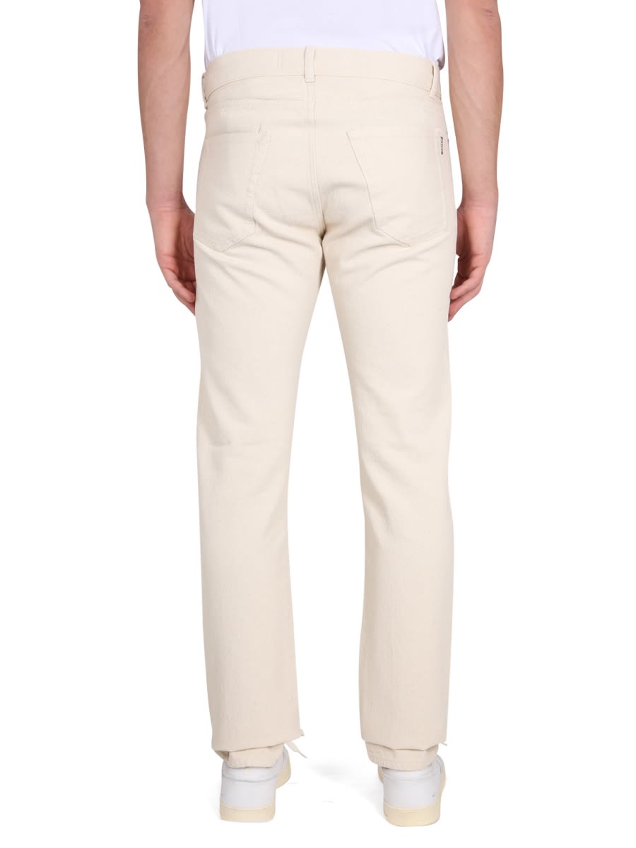 Shop Aspesi Jeans In Denim In Powder