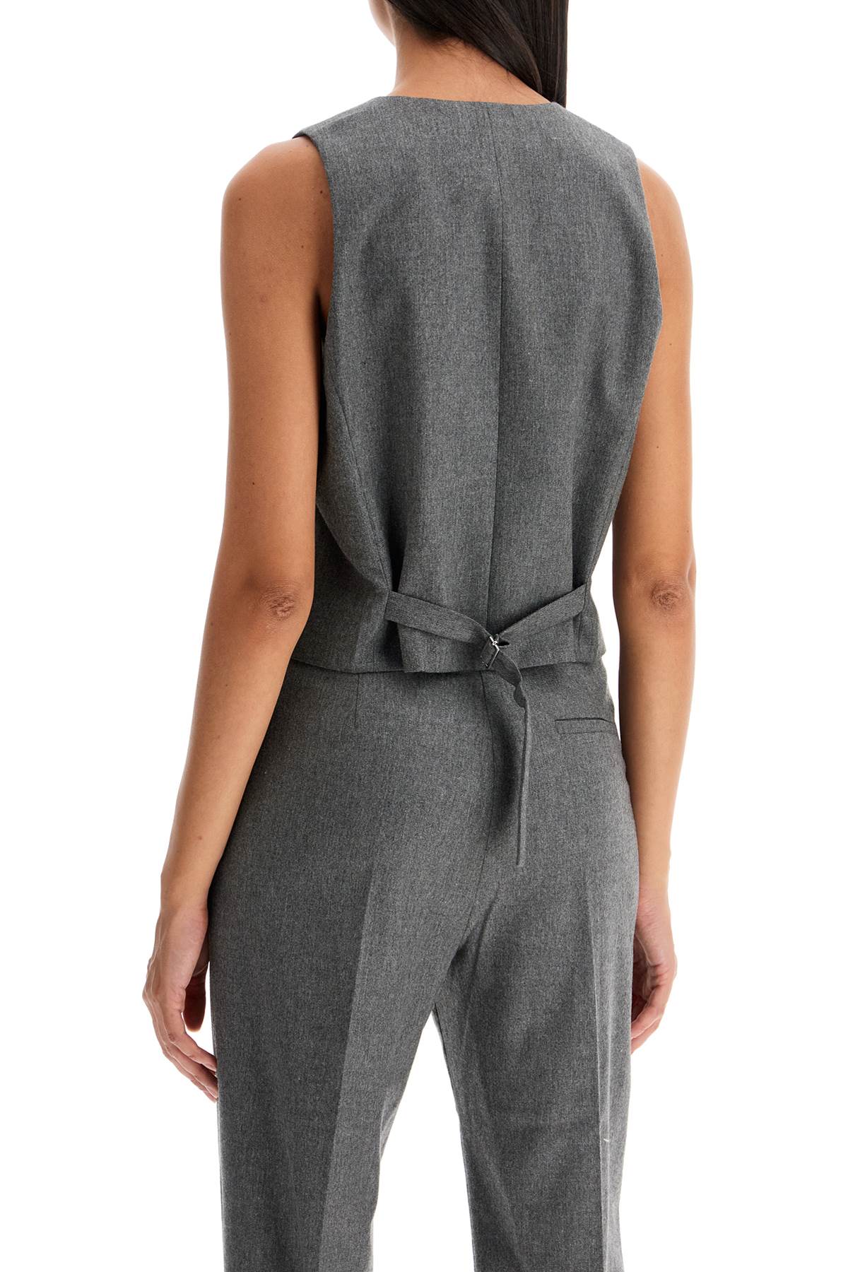 Shop The Andamane Pauline Flannel Vest In Grey Melange (grey)