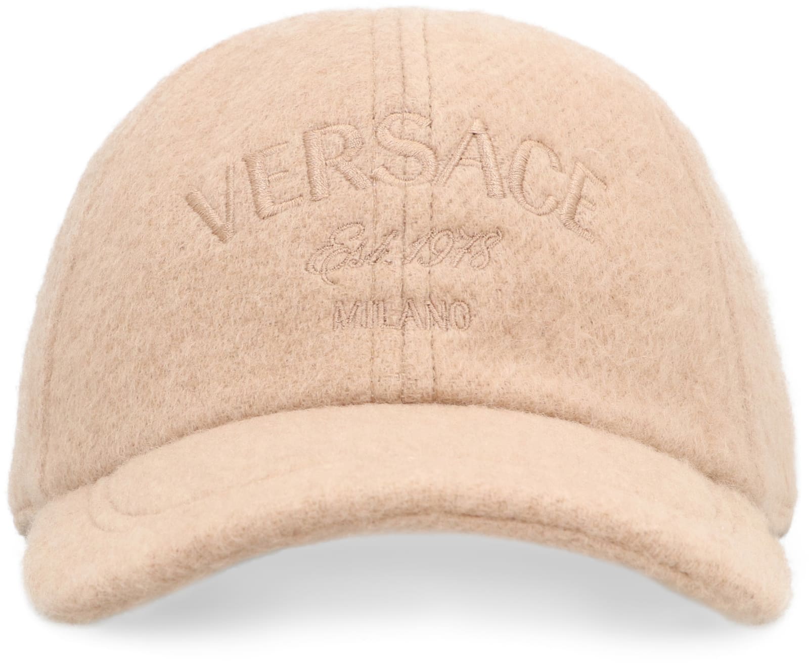 Versace Logo Baseball Cap In Beige