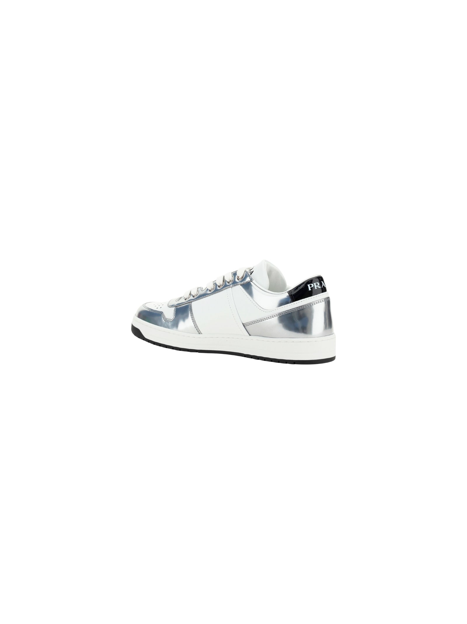 Shop Prada Downtown Sneakers In Bianco+argento