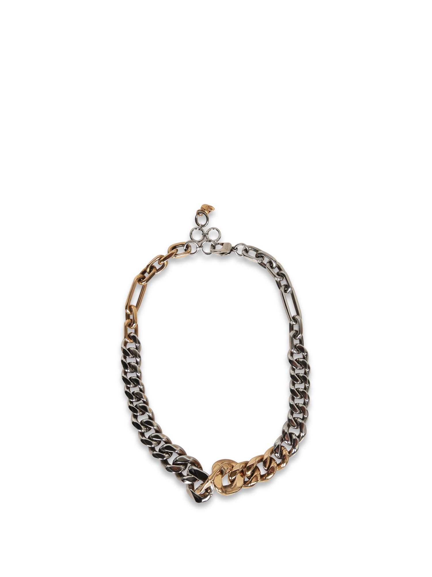 Shop Alexander Mcqueen Silver/gold Chain Choker Necklace In Metallic