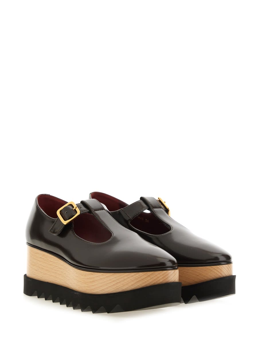 Shop Stella Mccartney Mary Janes Elyse Shoe In Dark Brown