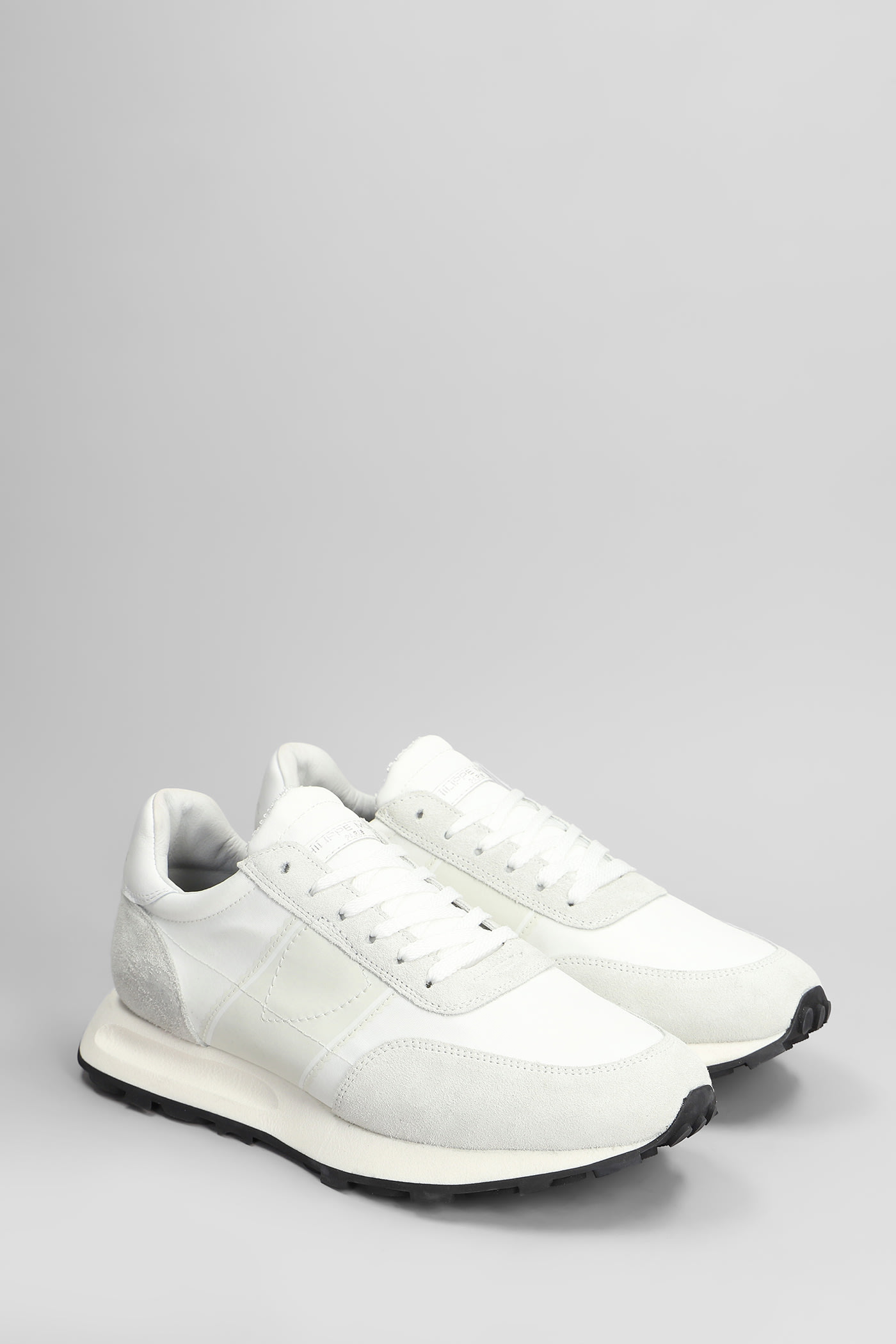Philippe Model Tour Low Sneakers In White Suede And Fabric In White