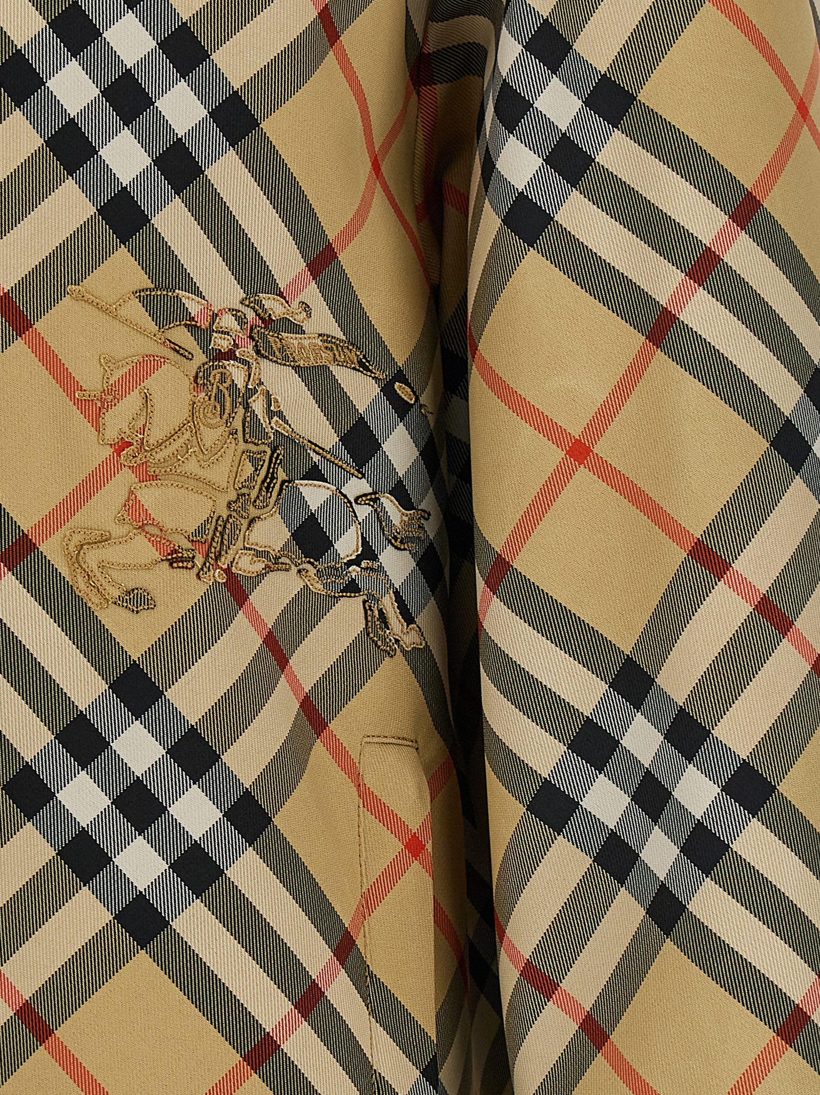 Burberry Beige Reversible Down Jacket With Hood And All-over Check Motif In Tech Fabric Man In Beige