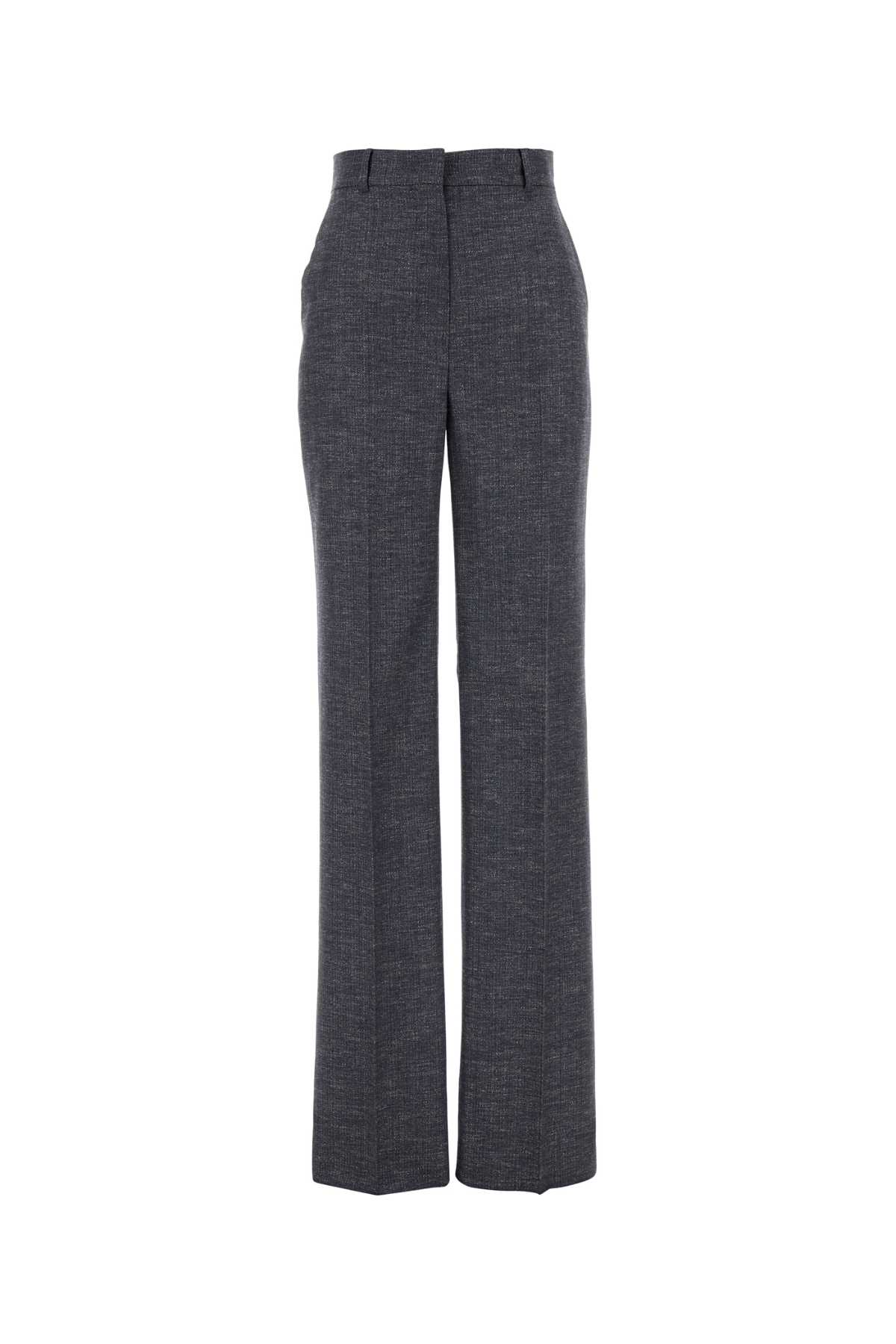 Melange Blue Wool Blend Eziana Pant
