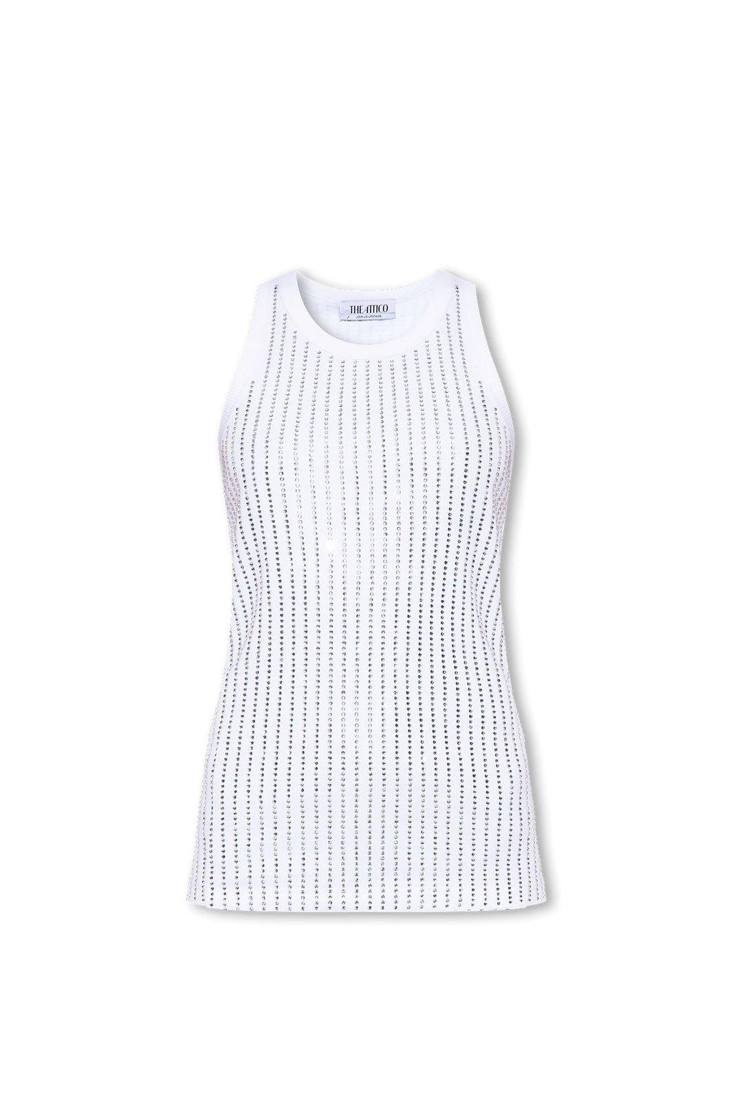 ATTICO EMBELLISHED KNITTED TANK TOP