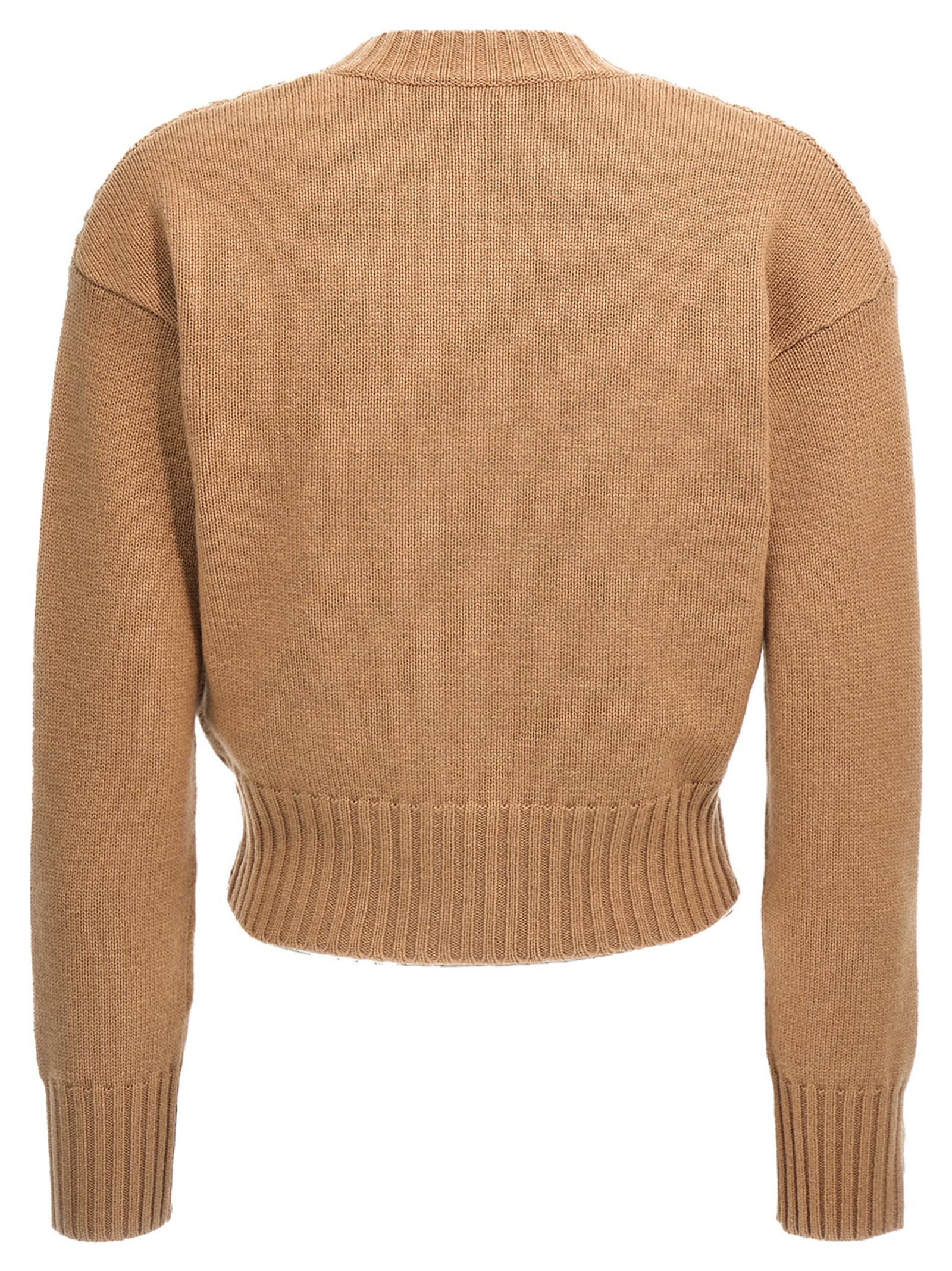 Max Mara Textured Wool And Cashmere Cardigan In Brown