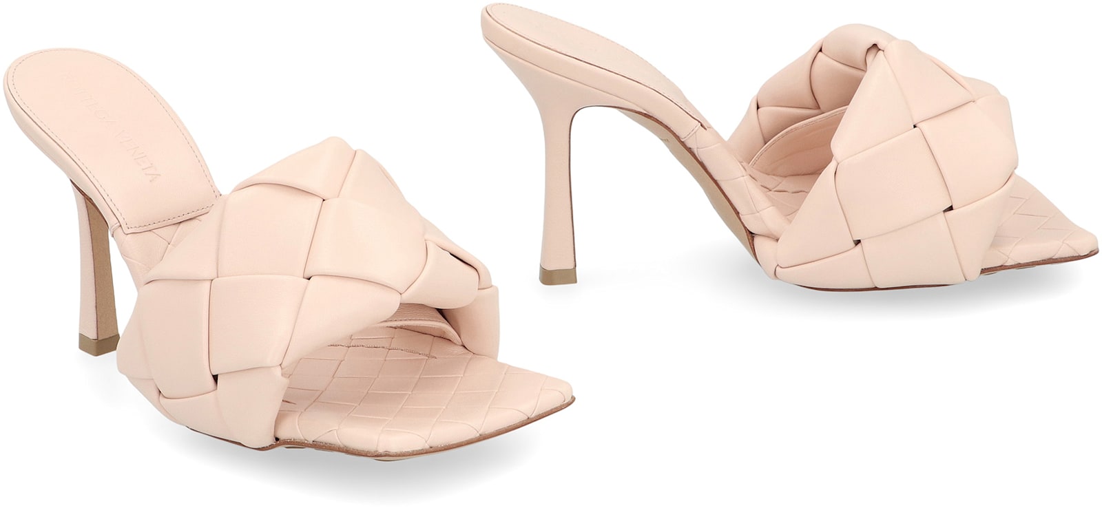 Bottega Veneta 90mm Lido Woven Leather Slide Sandals