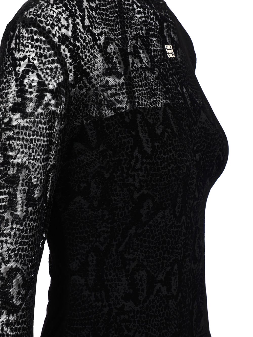 Givenchy Python Print Tulle Dress With 4g Detail In Black