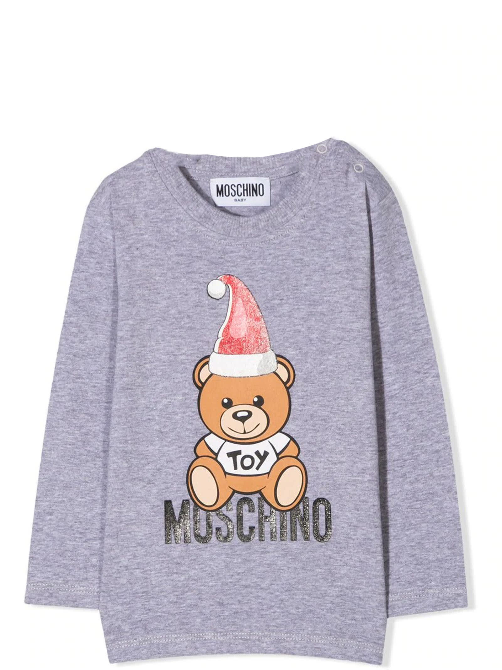 Moschino Grey Cotton Toy Bear T-shirt