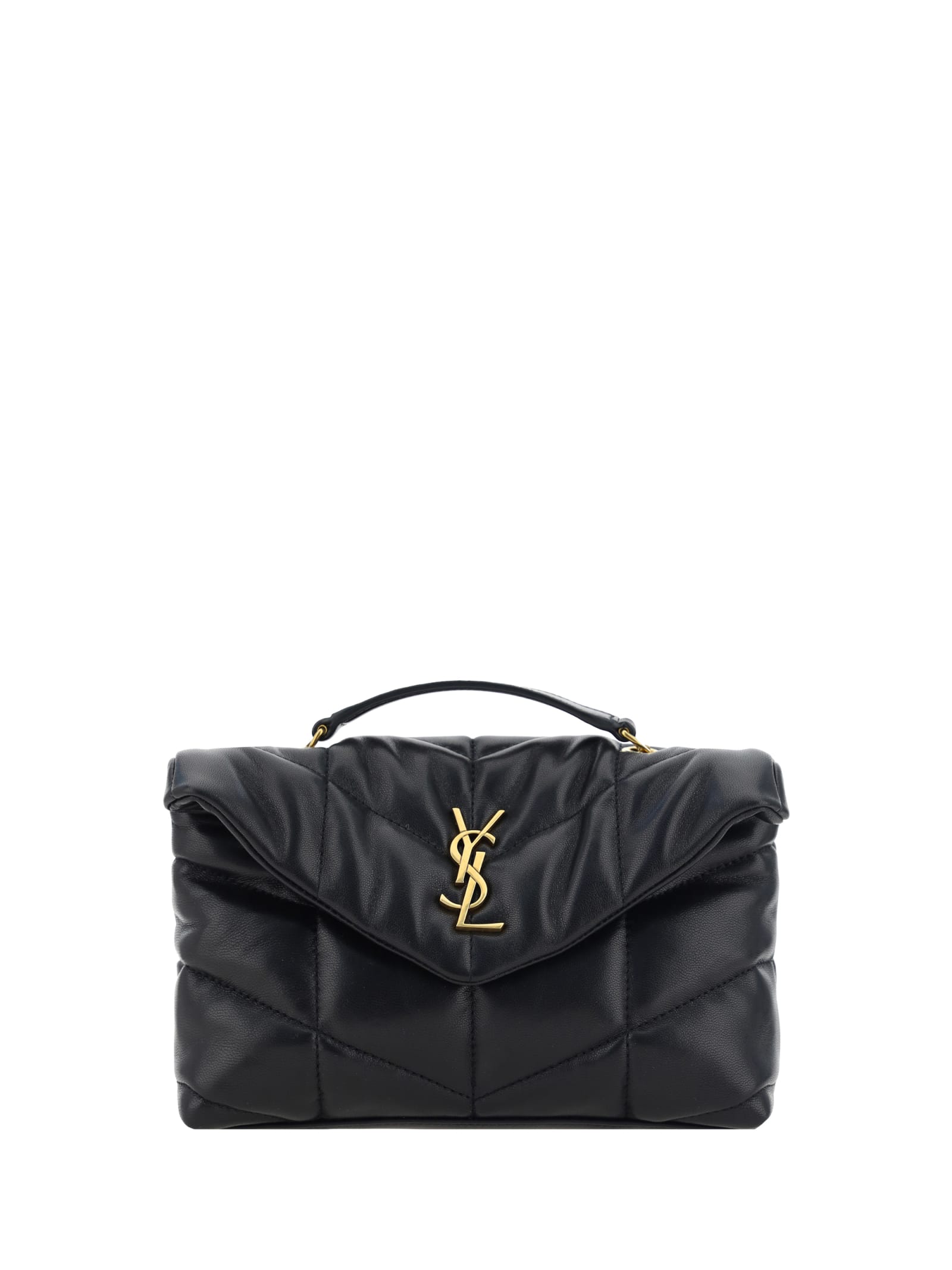 Saint Laurent Charlie Small Ysl Calfskin Crossbody Bag - Nero