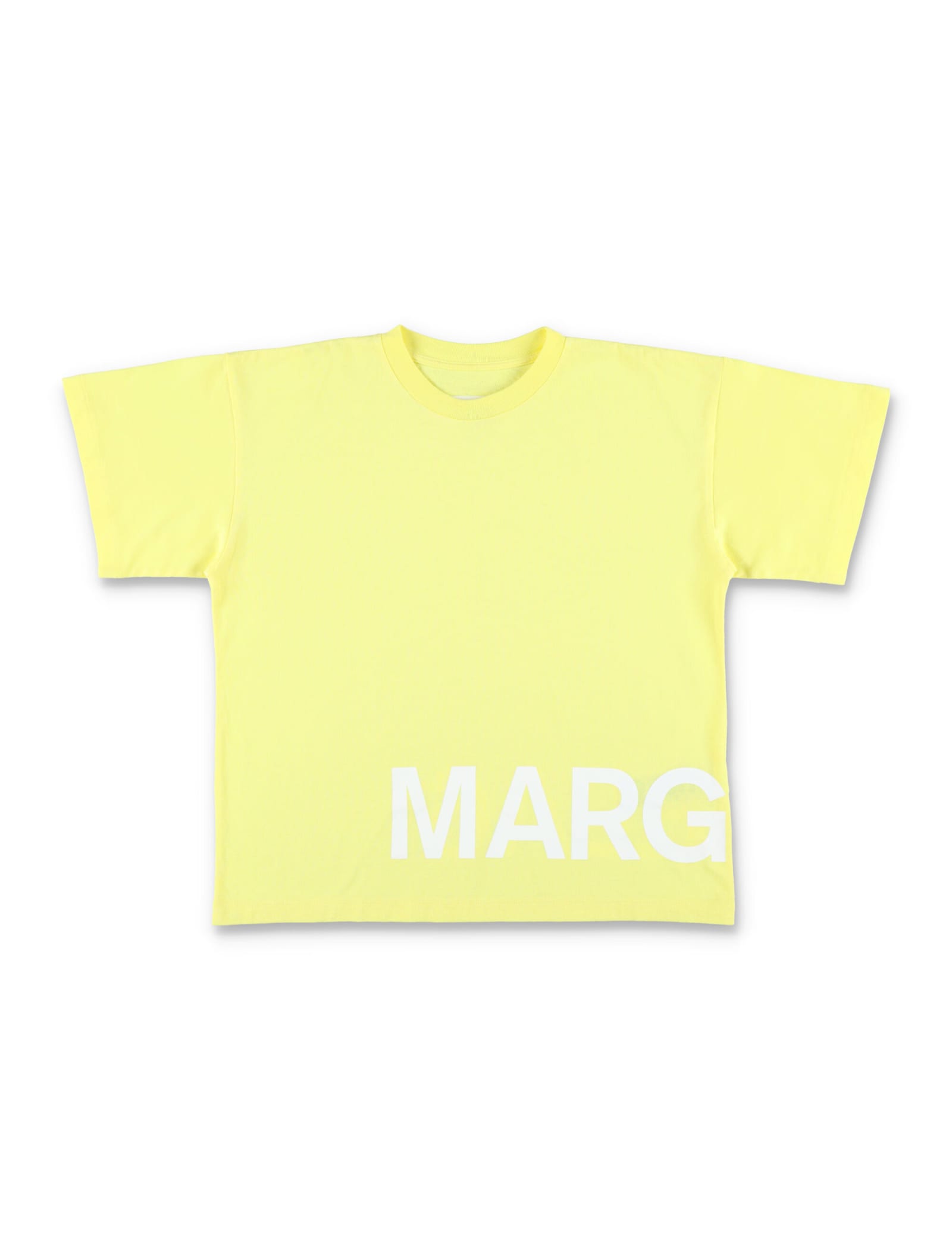 Shop Mm6 Maison Margiela Logo T-shirt In Yellow