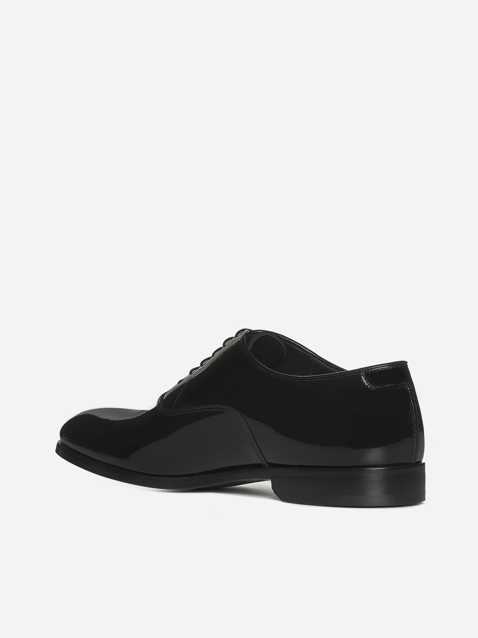 Shop Doucal's Patent Leather Oxford Shoes In Black