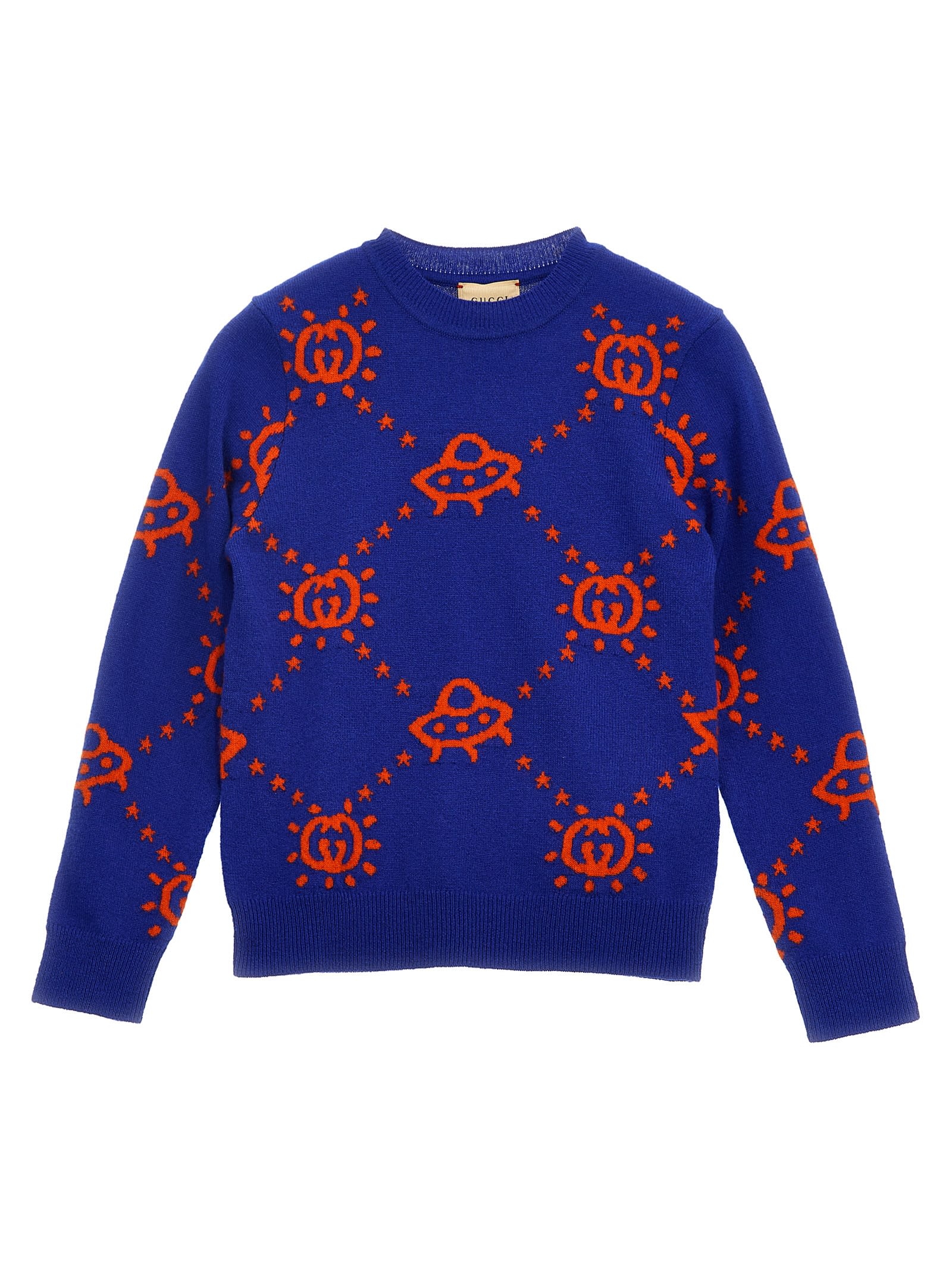 Gucci Kids' Ufo Sweater In Blue