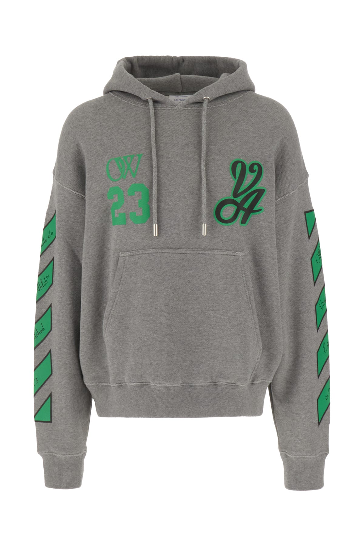 Off-white Grey Cotton Sweatshirt In Grigio Verde