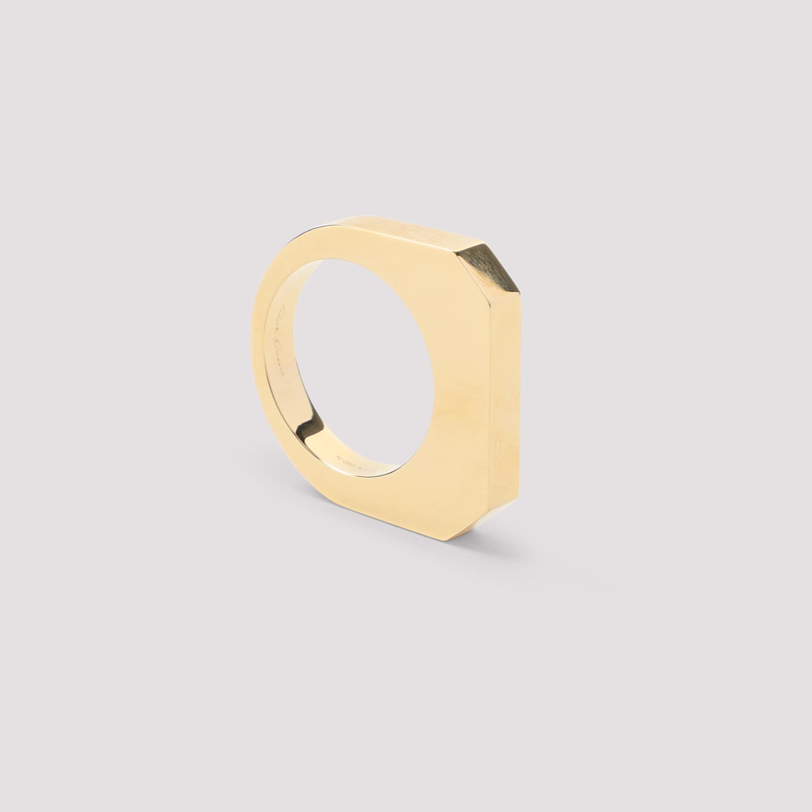 Rick Owens Gold Pleated Metallic Hollywood Ring In Gold